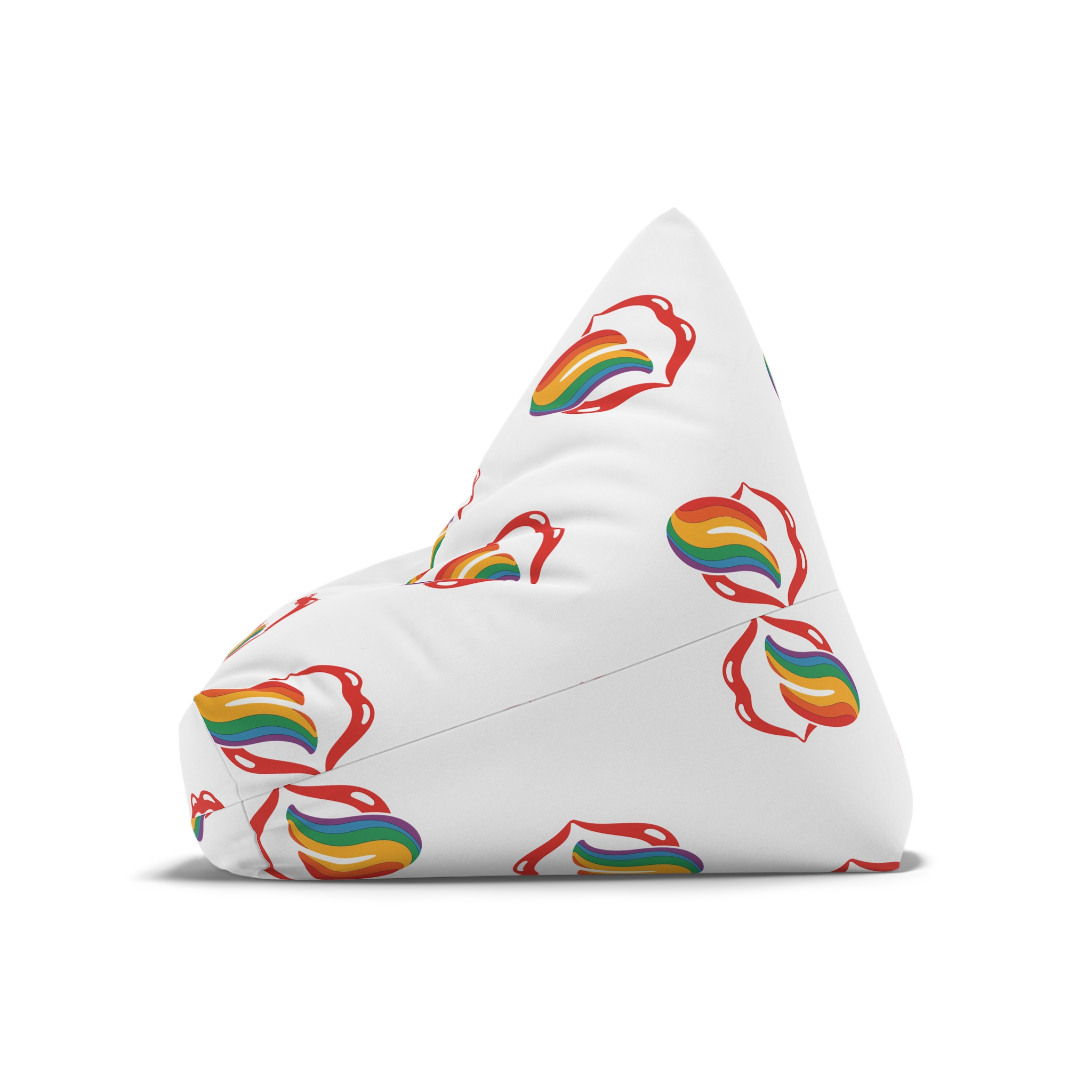Rainbow Tongue Pop Art Lips Illustration Bean Bag Chair Cover - Image 8