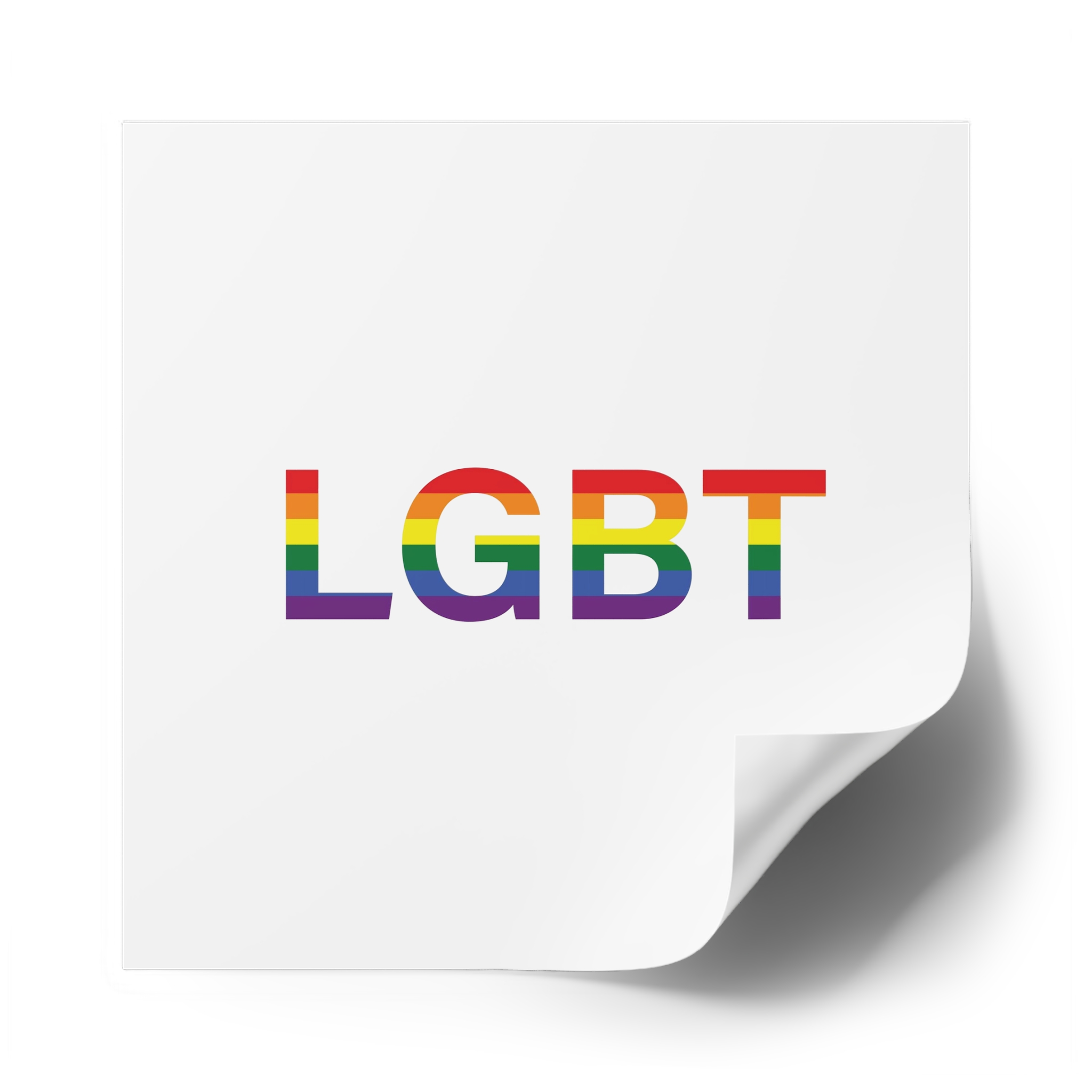 Lgbt Word Text Letter Rainbow Color Flag Isolated White Background Vector Illustration(1) Laminate Stickers Square - Image 50