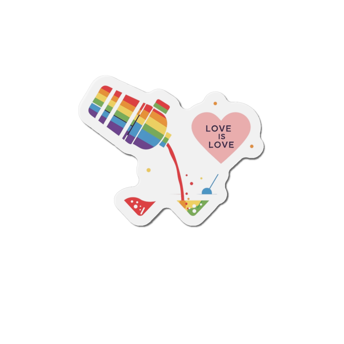 Rainbow Cocktail Shaker Pouring Drink With Heart Love Is Love Illustration Vector Die Cut Magnets - Image 4