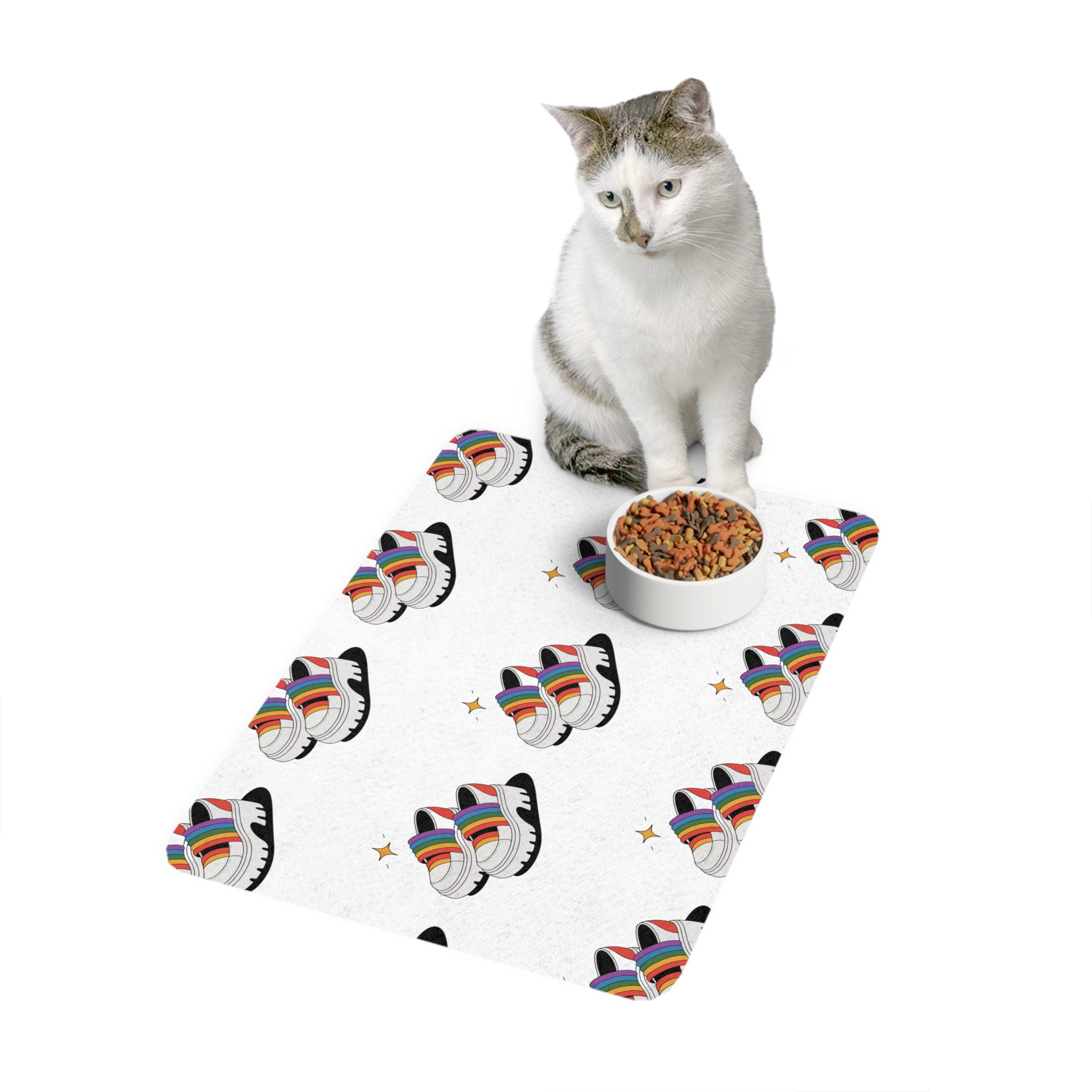 Rainbow Shoes Pet Food Mat 12x18 - Image 3