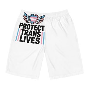 Protect Trans Lives T Shirt Design Isolated White Background 2 Mens Board Shorts Aop