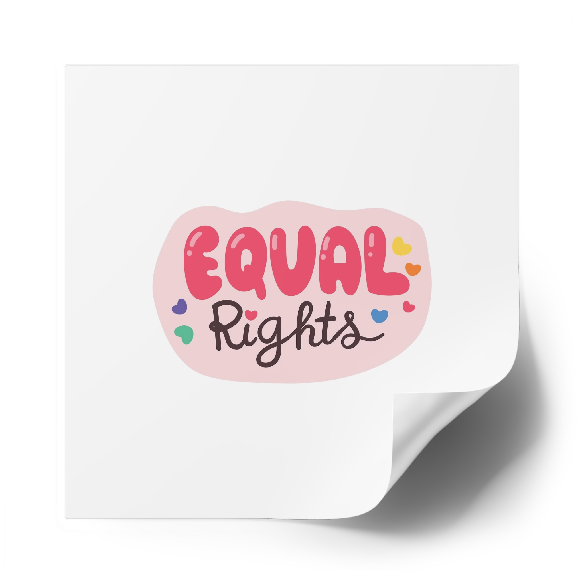 Lgbt Sticker Pack White Background Lgbtq Set Symbol Lgbt Pride Community Rainbow Elements Vector Hand Draw Illustration Hand Drawn Lettering (1) Laminate Stickers Square - Image 58
