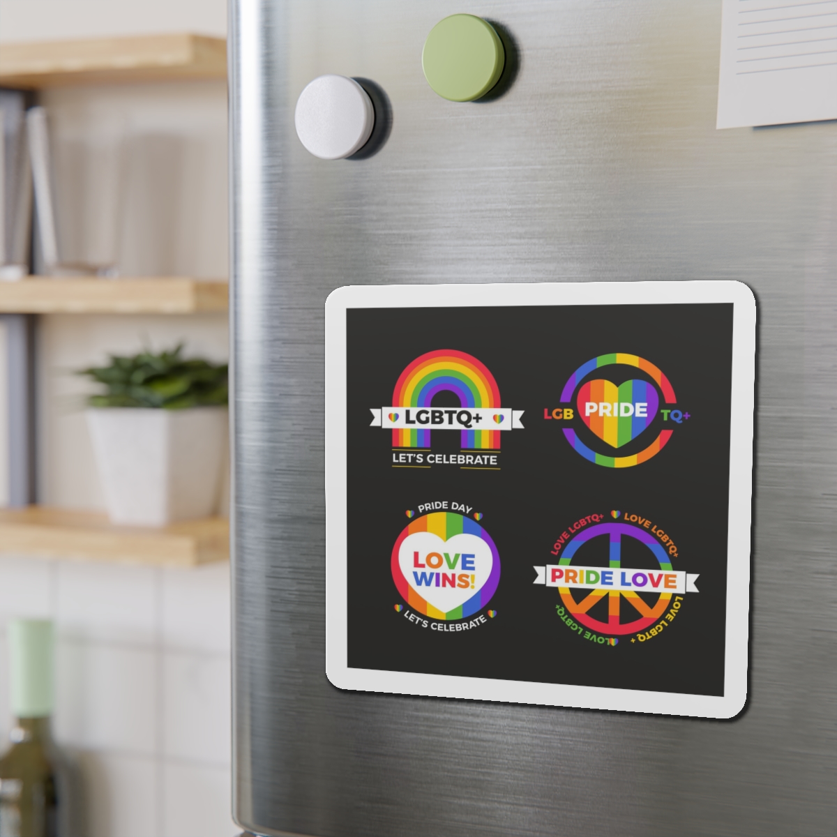 Flat Pride Day Badge Collection Die Cut Magnets - Image 15