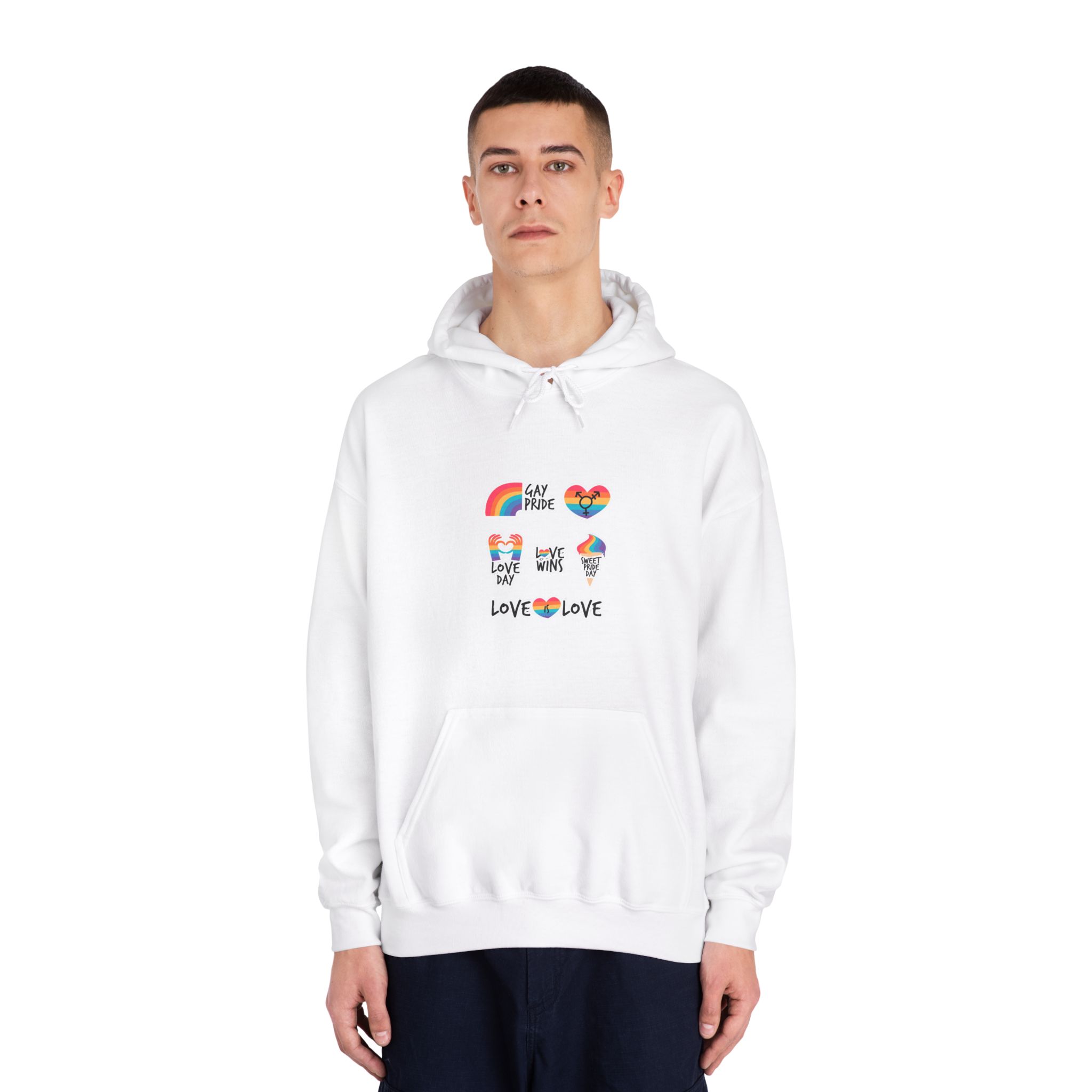 Pride Day Label Pack Theme Unisex Dryblend Hooded Sweatshirt - Image 3