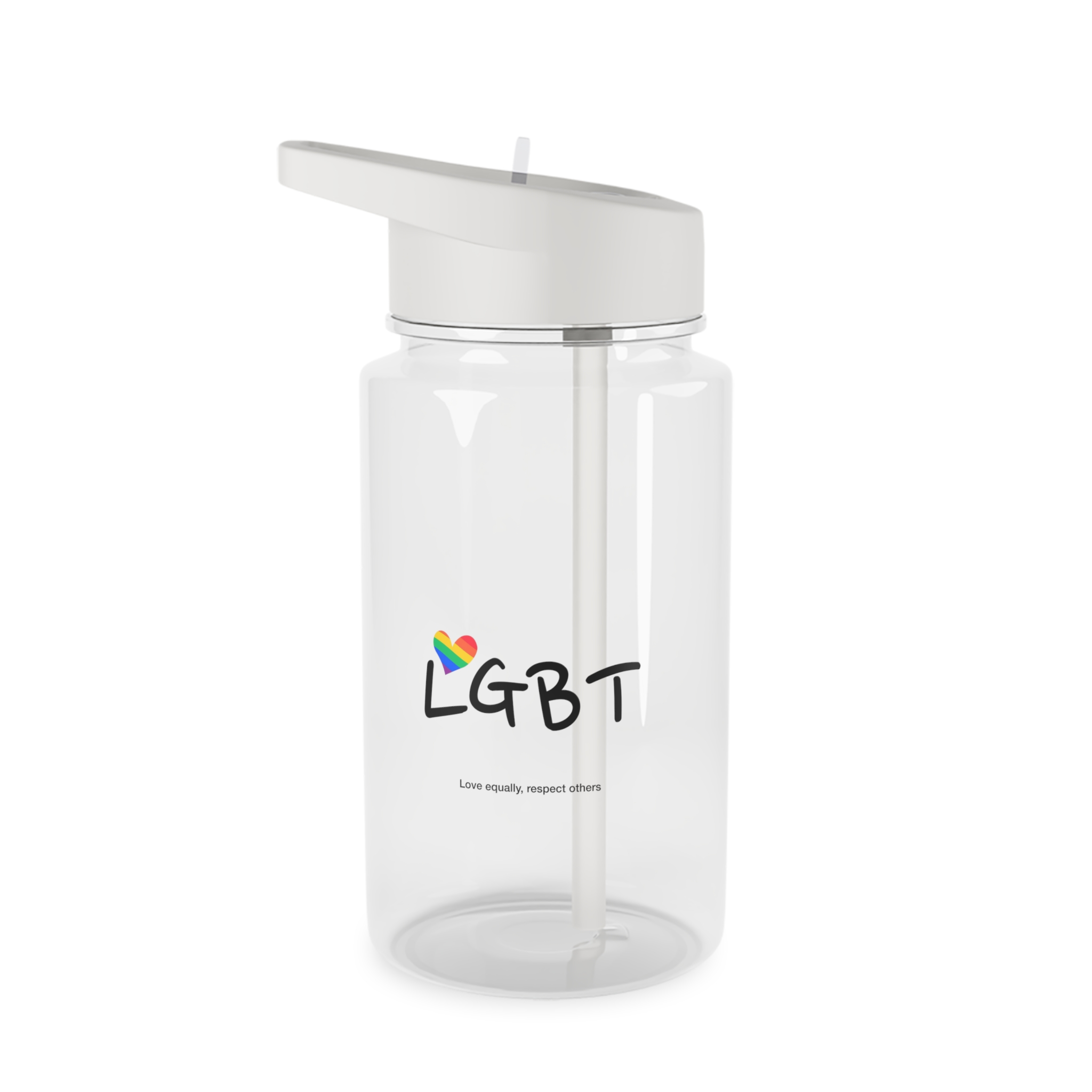 Love Letter Pride Rainbow Lettering Text Writing Pattern Freedom Love Heart Homo Colors Flag Parade(3) Tritan Water Bottle