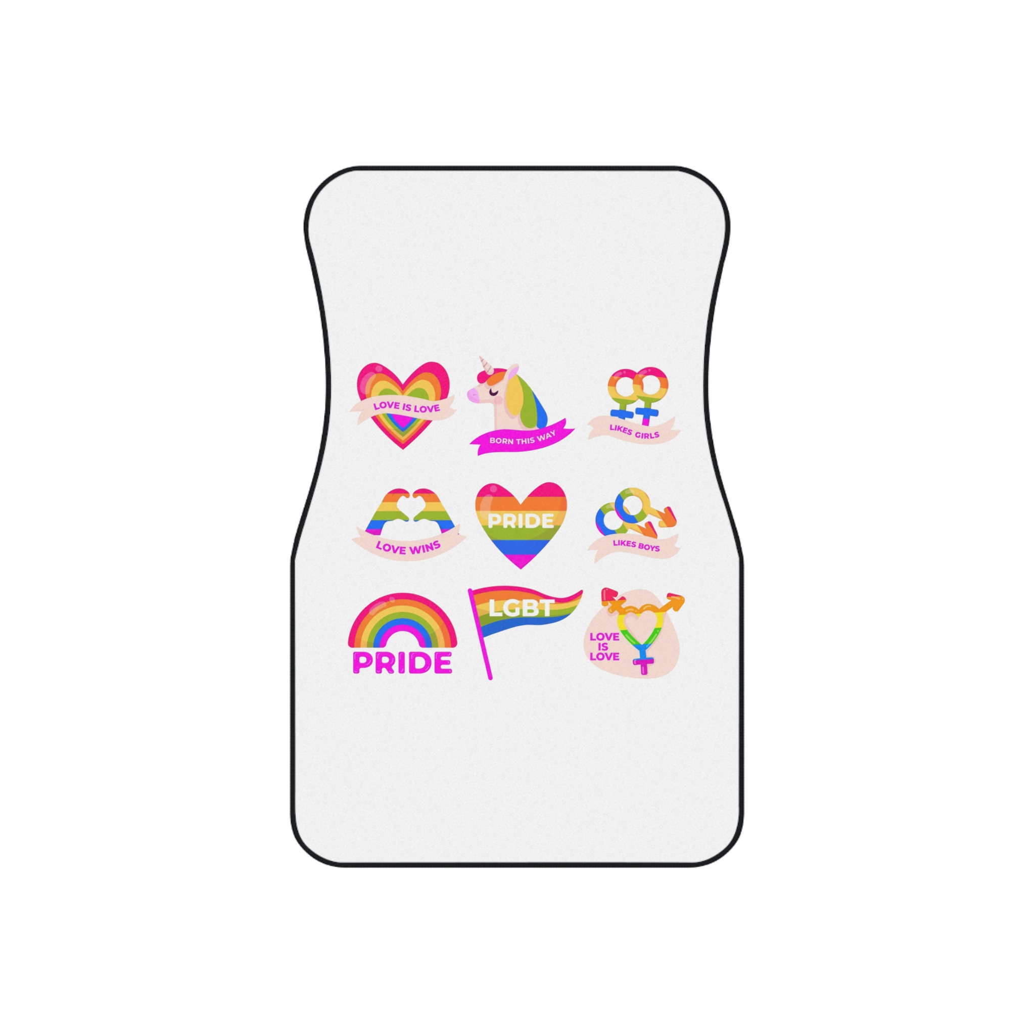 Pride Day Labels Set Car Mats Set Of 4 - Image 2