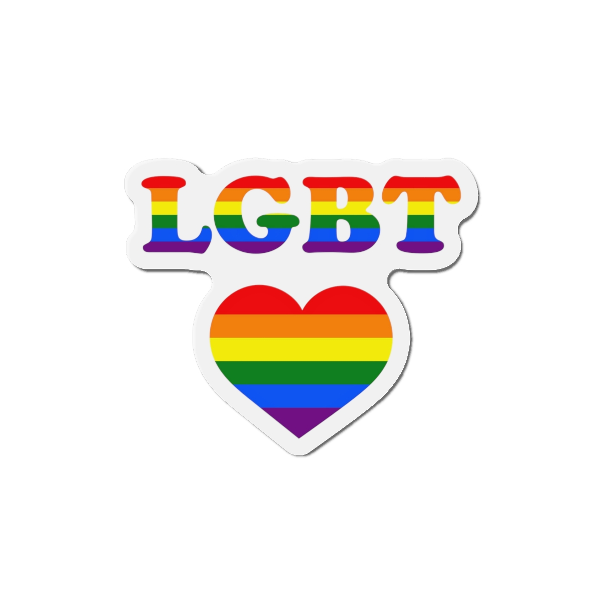 Vector Symbolism Lgbt Community Rainbow Colors Lgbt Inscription Rainbow Heart Die Cut Magnets - Image 13