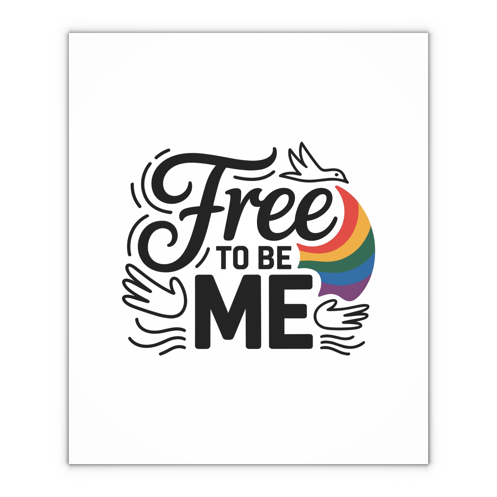 Free Be Me T Shirt Design Isolated White Background Gift Wrapping Paper Sheets 1pc - Image 4