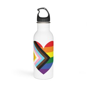 Heart With Rainbow Colored Heart Stainless Steel Water Bottle