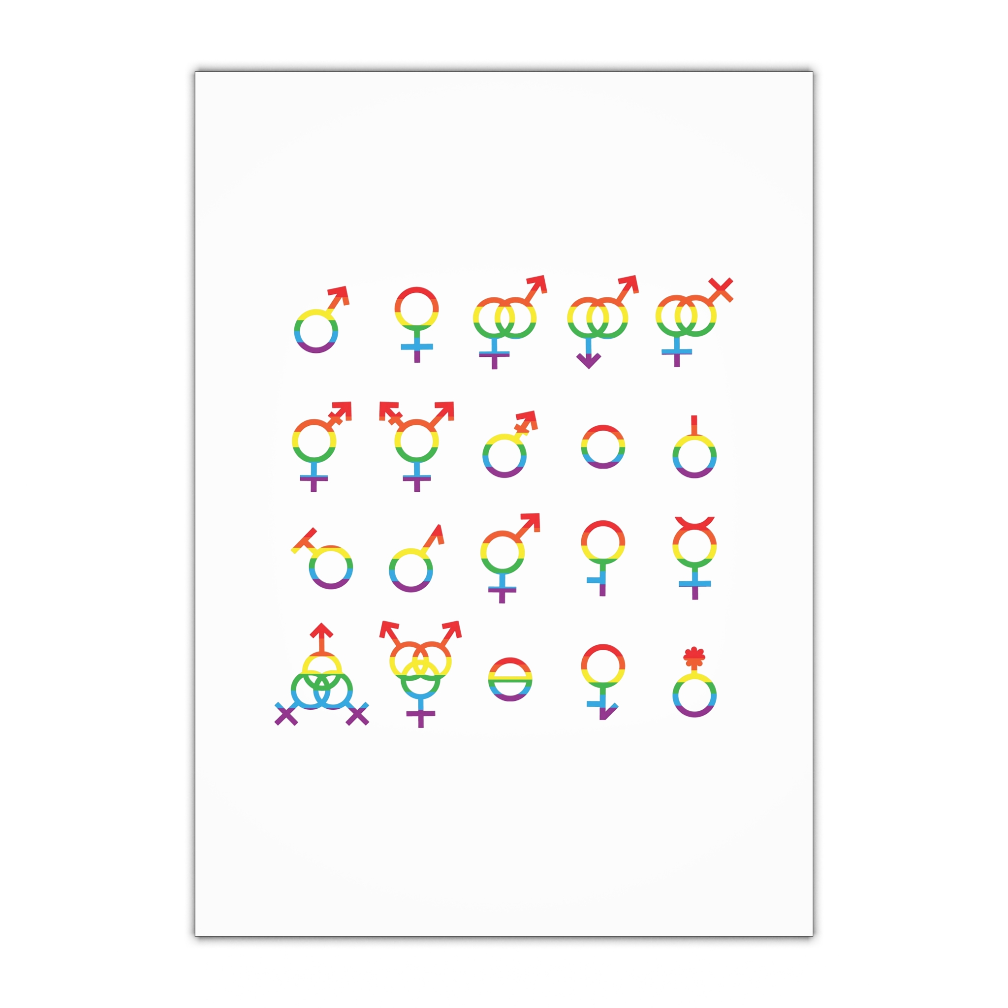 Vector Gender Symbols Sexual Orientation Set Gift Wrapping Paper Sheets 1pc