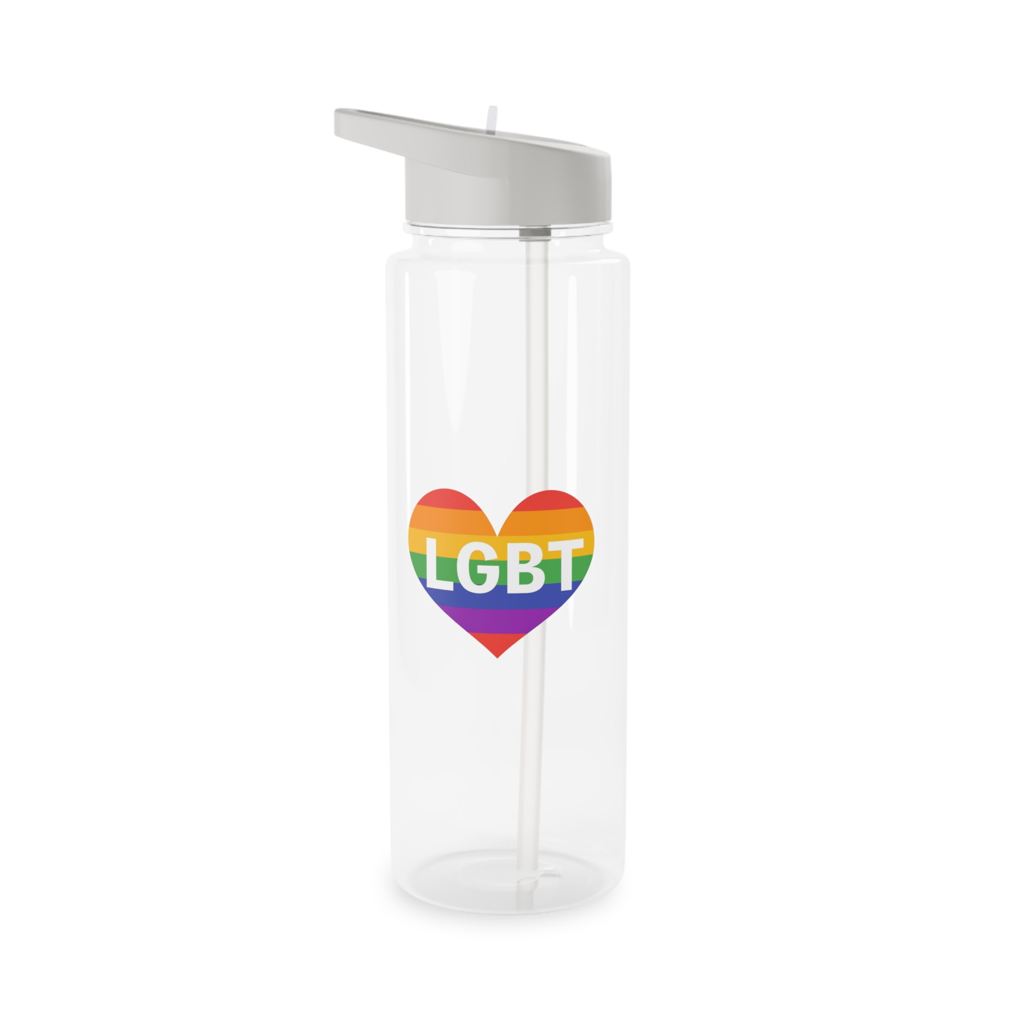 Lgbt Rainbow Colors Heart Mark Lgbt Letters Tritan Water Bottle - Image 5