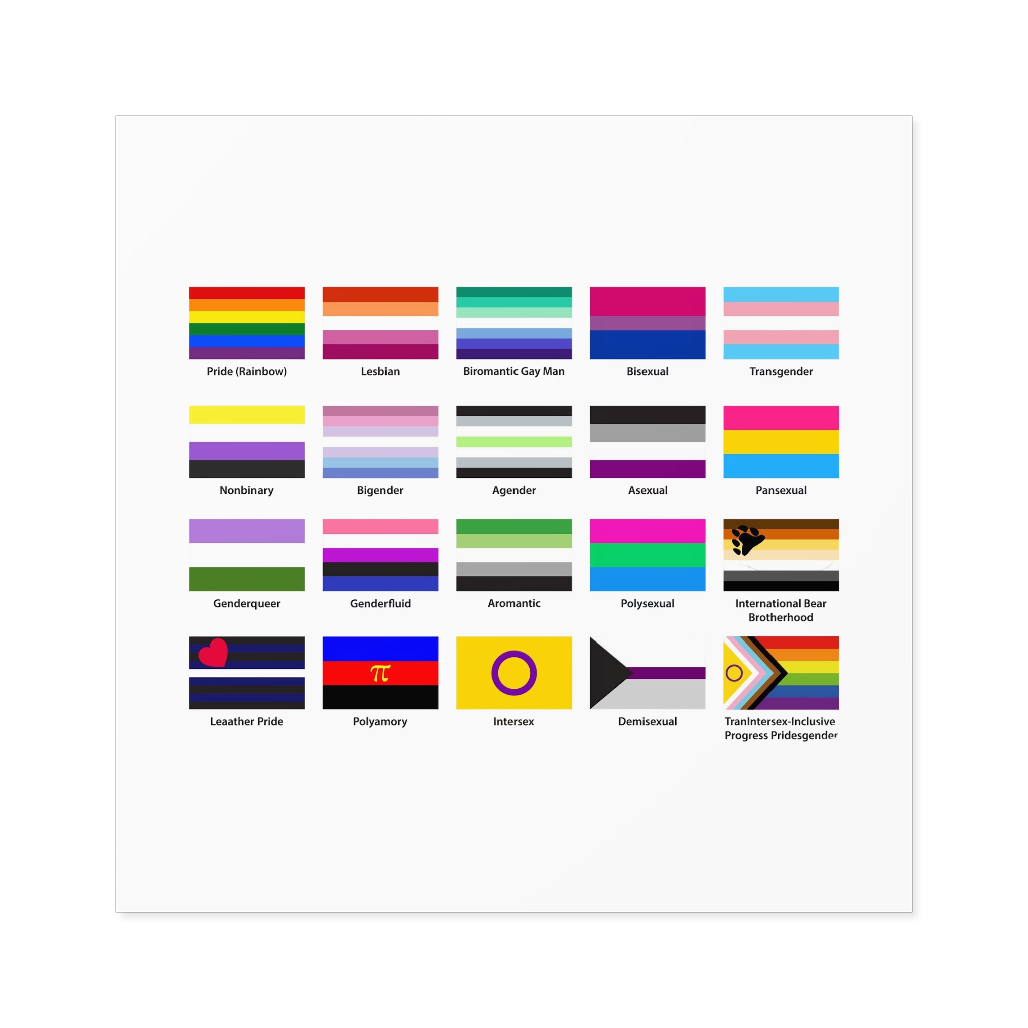Lgbtq Community Flags Set Lgbt Sexual Identity Pride Flags Collection Rainbow Lesbian Gay Bisexual Laminate Stickers Square - Image 49