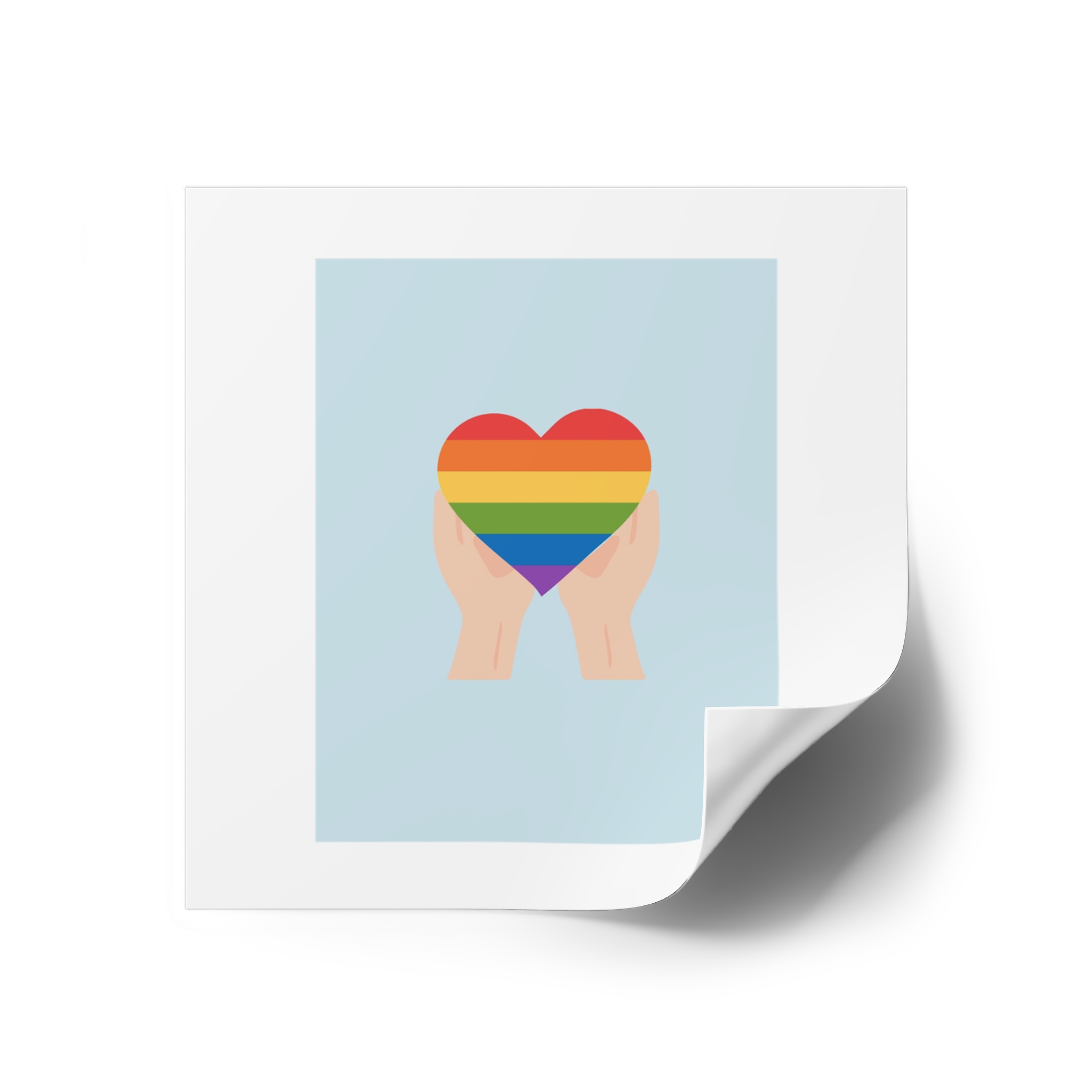 Pride Lgbt Card Support Love Poster That Says Rainbow Heart It Laminate Stickers Square - Image 26