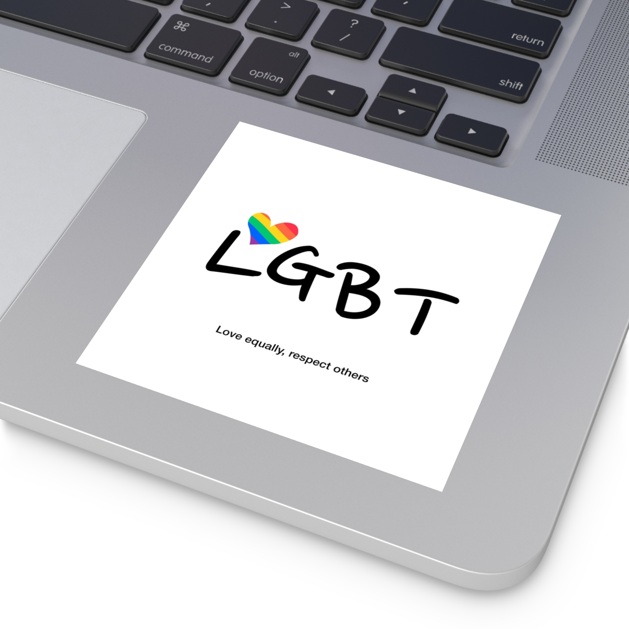 Love Letter Pride Rainbow Lettering Text Writing Pattern Freedom Love Heart Homo Colors Flag Parade(3) Laminate Stickers Square - Image 23
