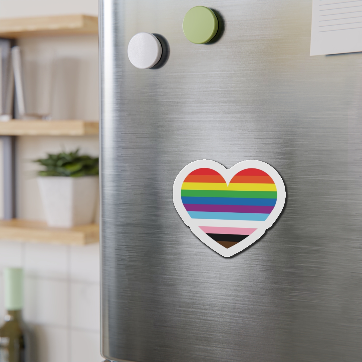 Progress Pride Flag Heart Symbol Love Inclusion1 Die Cut Magnets - Image 12