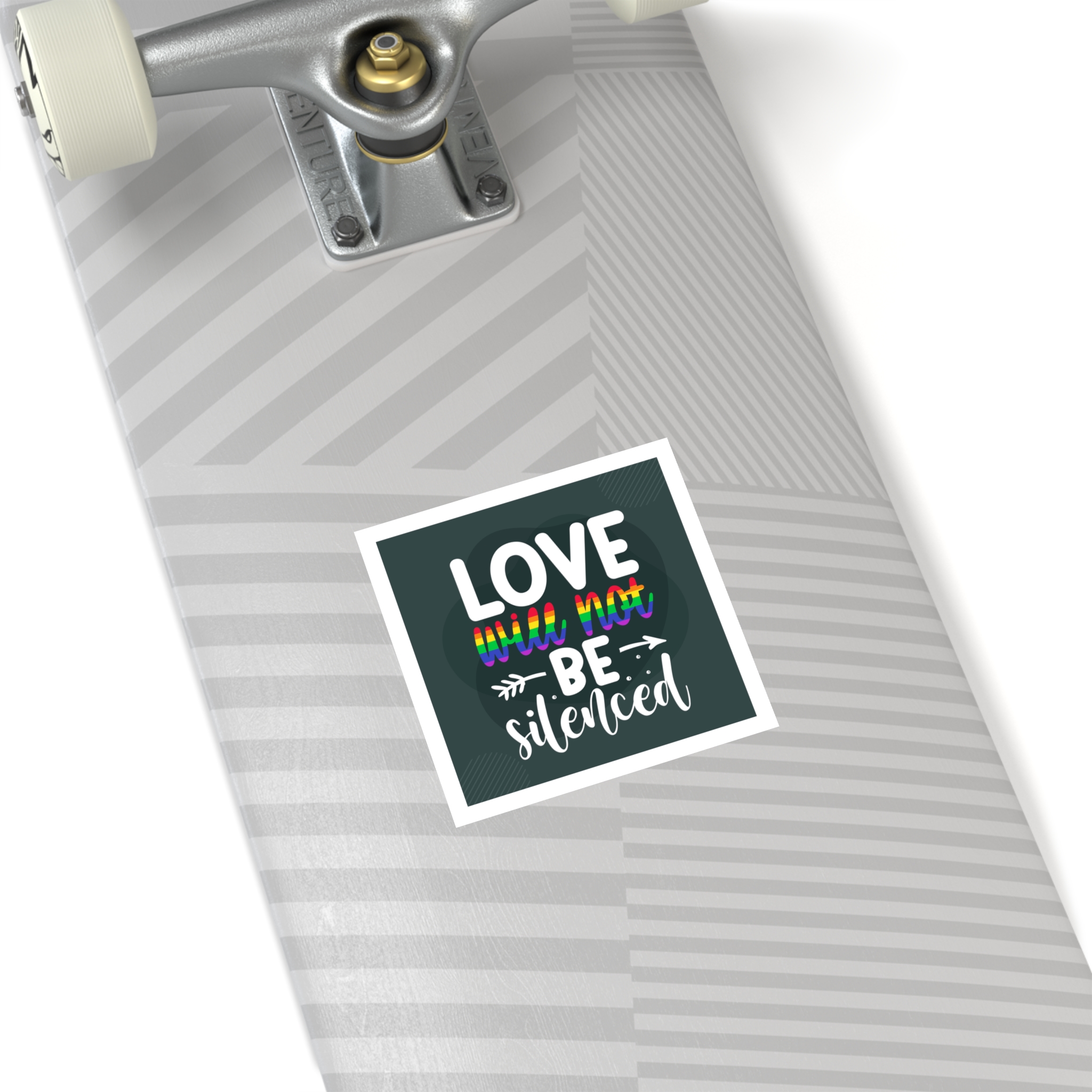 Love Will Be Silenced Premium Gay Pride Lettering Vector Design Laminate Stickers Square - Image 20