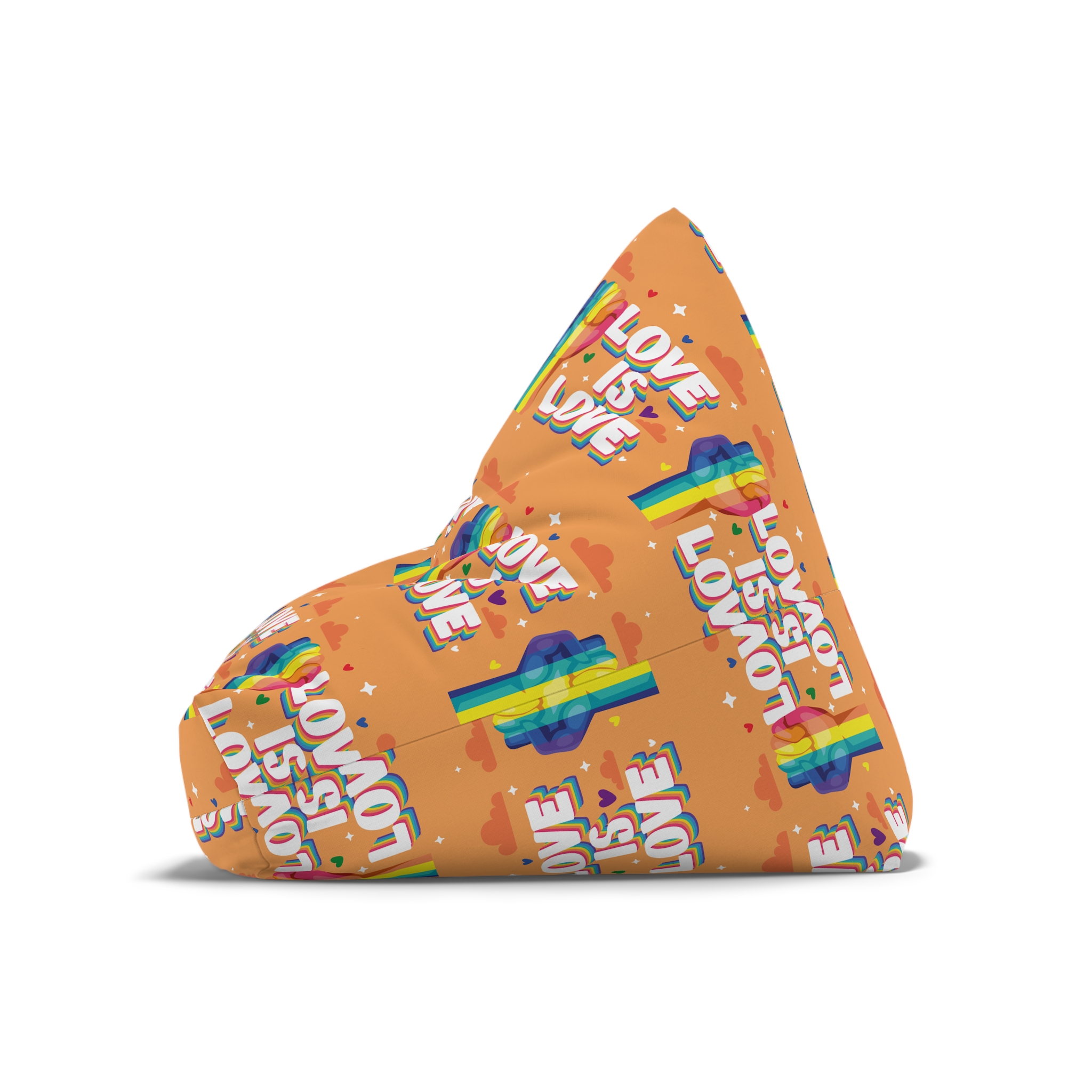 Love Is Love Lettering With Fist Bean Bag Chair Cover - Image 8
