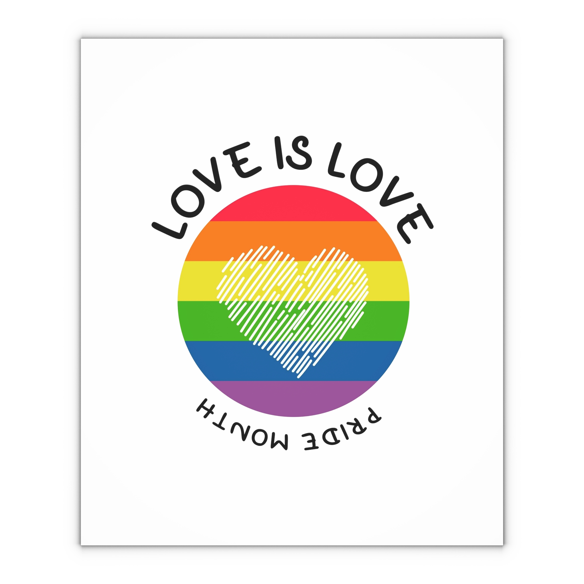 Lgbt Pride Month Love Is Love Lgbtq Symbol With Lgbt Pride Round Rainbow Flag With Heart Gay Pride Gift Wrapping Paper Sheets 1pc - Image 4