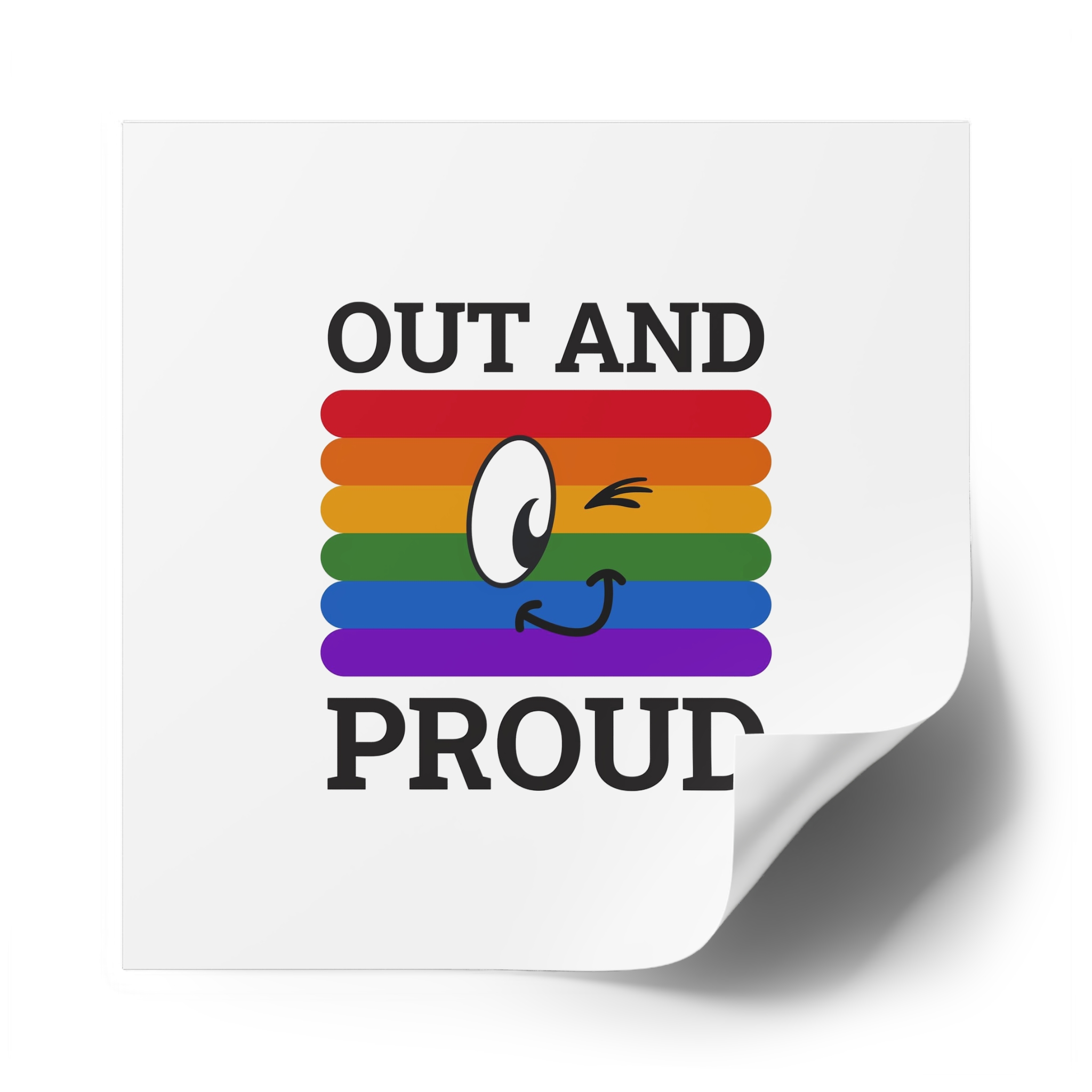 Out Proud Lgbtq Pride Month Quote Book Lover Rainbow Flag Hand Drawn Art White Background Laminate Stickers Square - Image 50