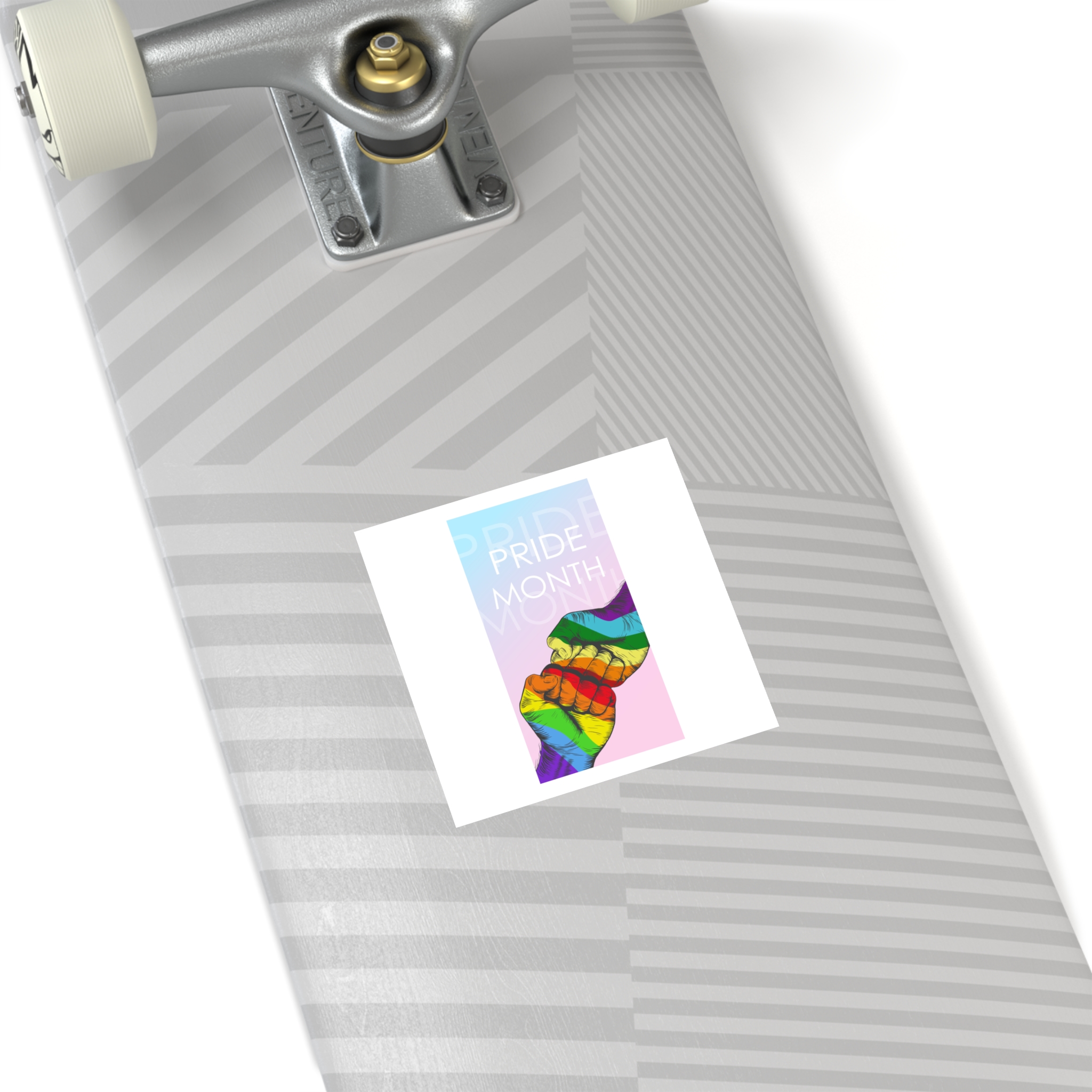 Rainbow Colored Hand Fist Fist Gesture Gay Pride Month Background Lgbt Concept Laminate Stickers Square - Image 28