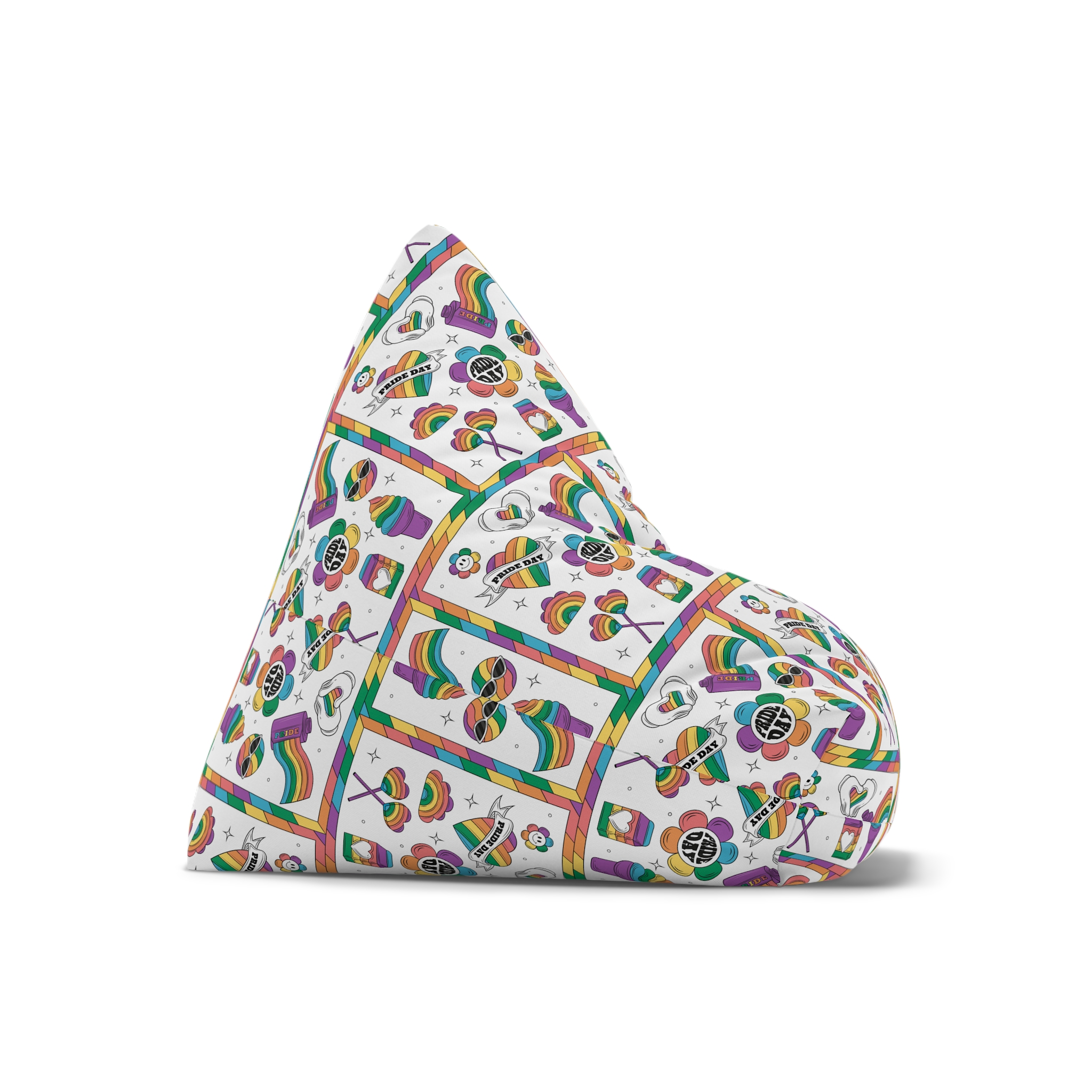 Hand Drawn Design Elements Collection Pride Month Celebration Bean Bag Chair Cover - Image 7