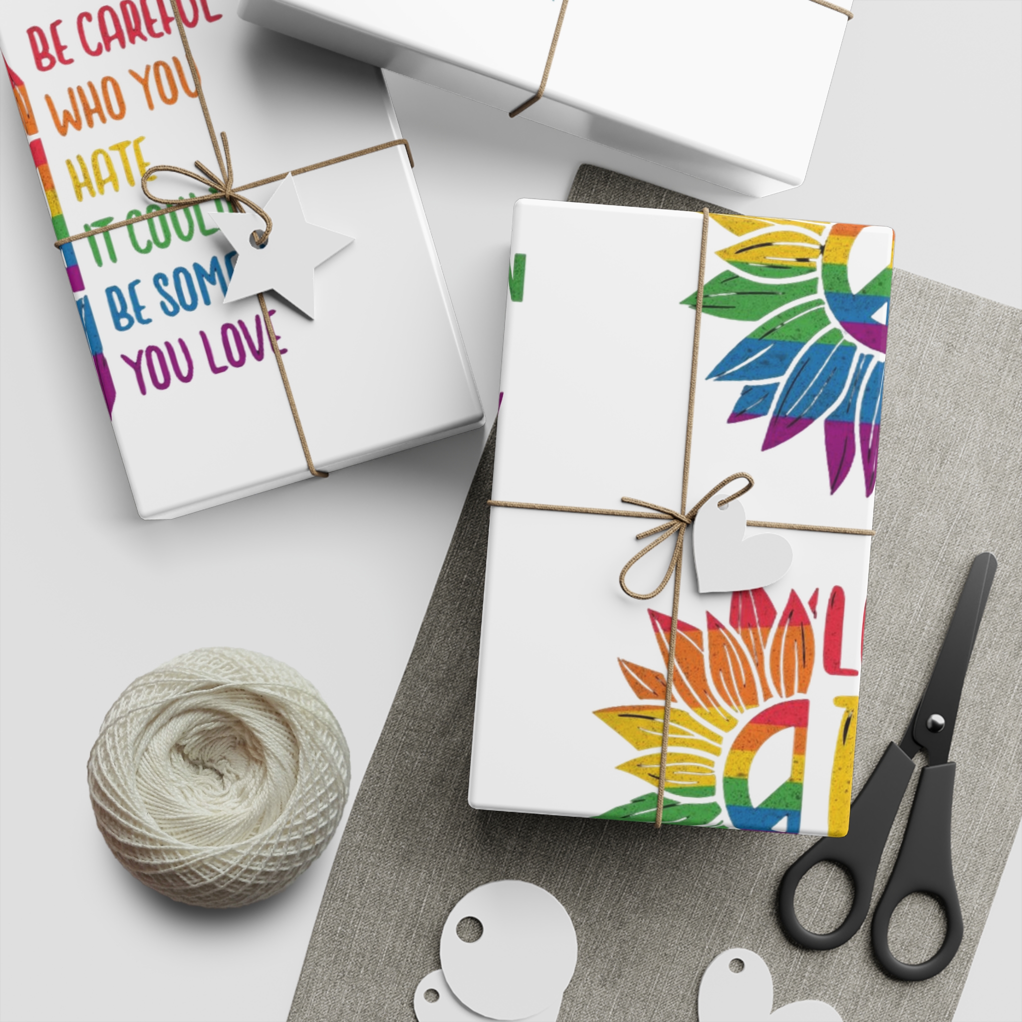 Sunflower Pride Gay Rainbow T Shirt Design Gift Wrapping Paper Sheets 1pc - Image 5
