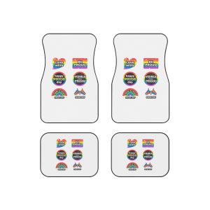 Set Rainbow Pride Labels Car Mats Set Of 4