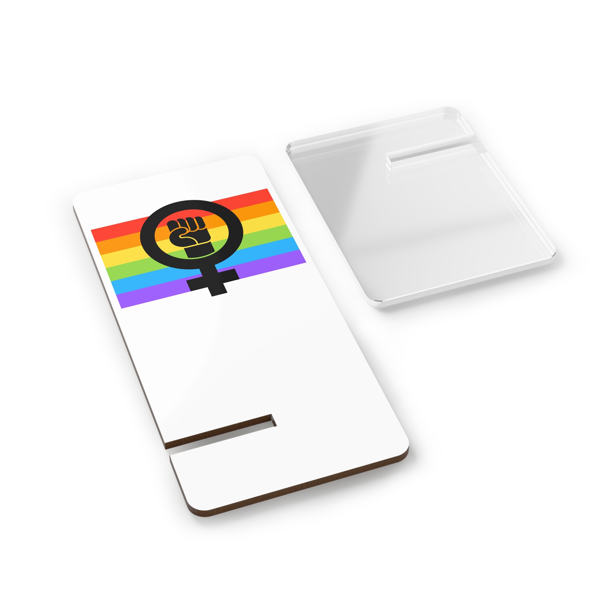 Flat Feminist Lgbt Flag Illustration Mobile Display Stand For Smartphones - Image 2