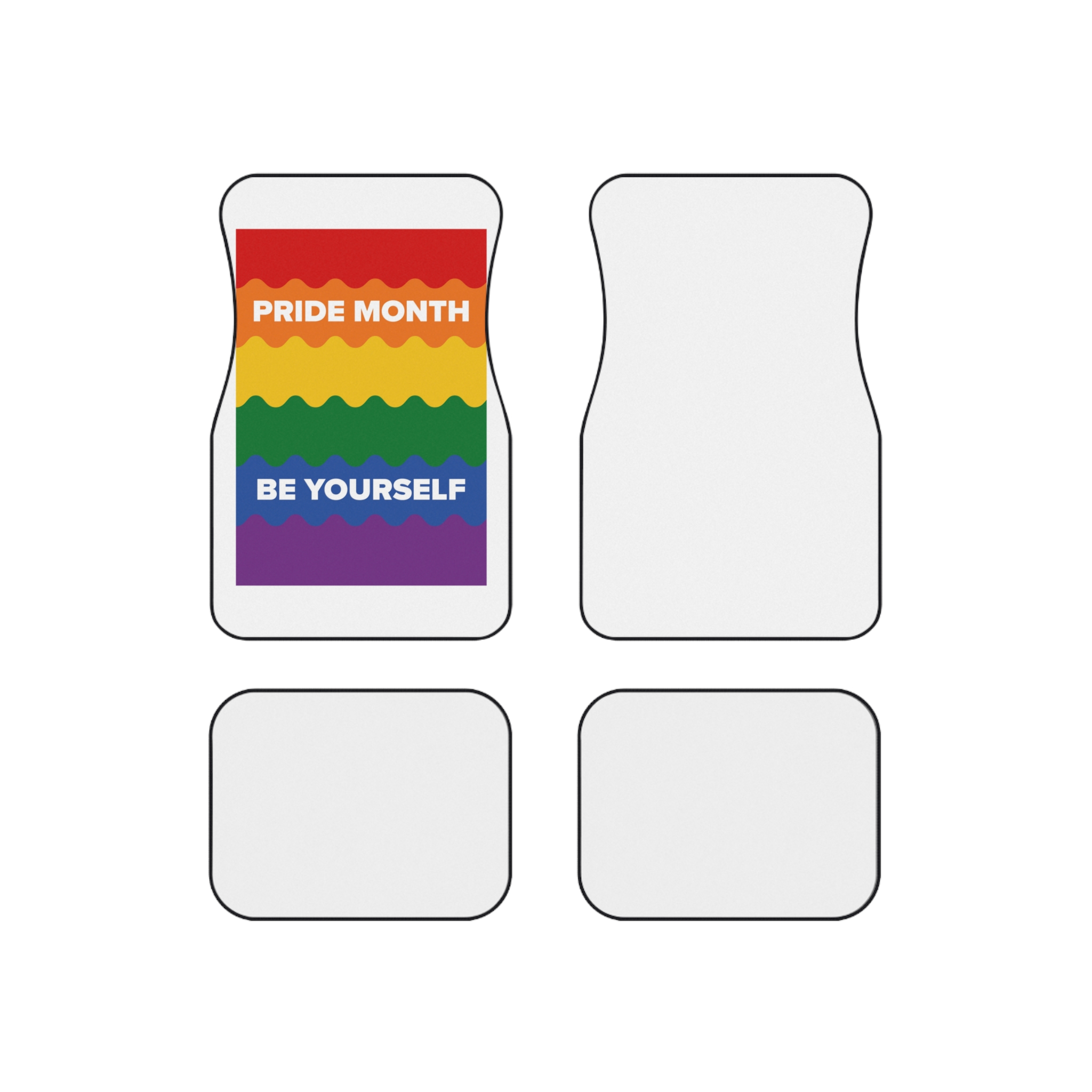 Lgbt Pride Month June Lesbian Gay Bisexual Transgender Lgbtq Flag Rainbow Vector Car Mats Set Of 4