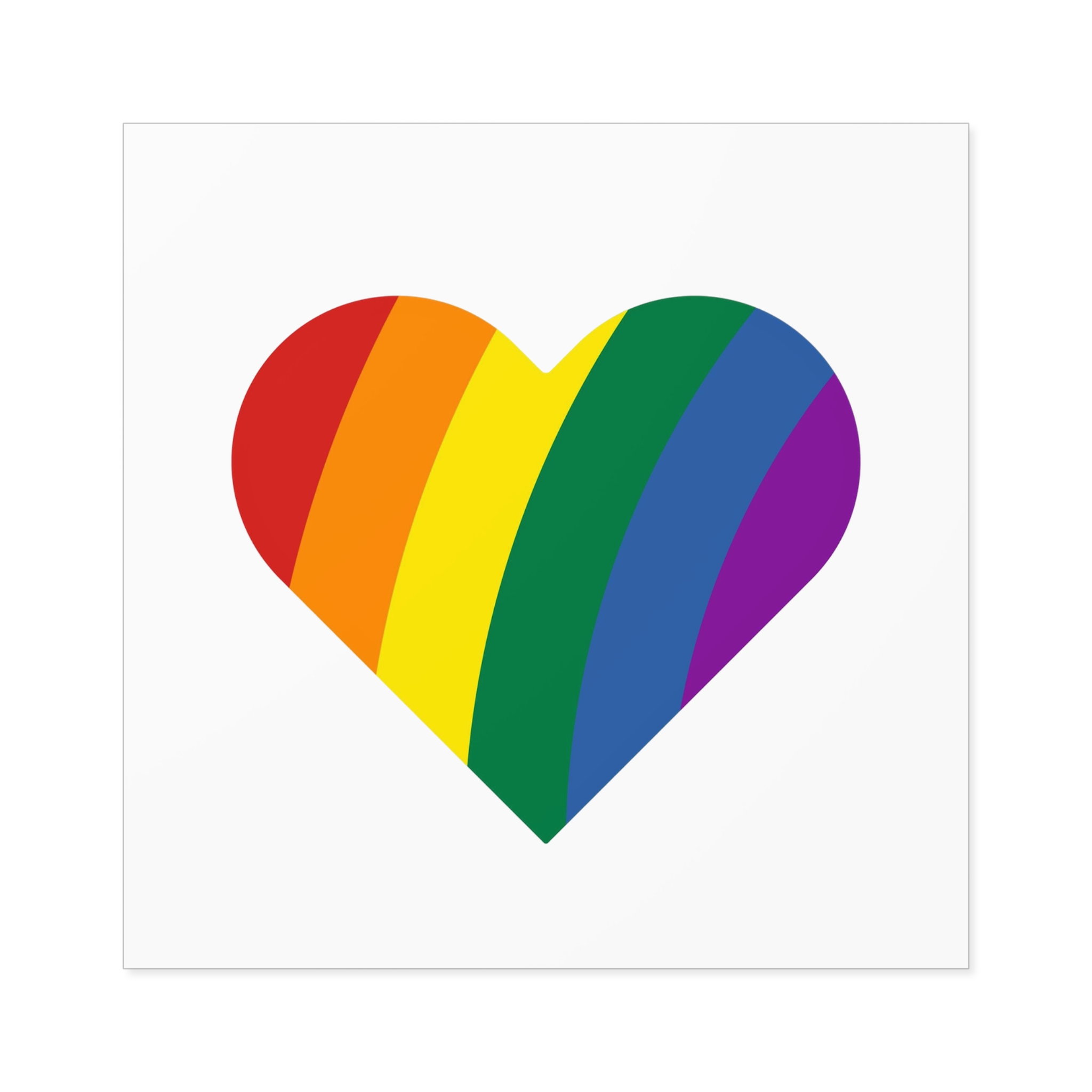 Minimalist Pride Heart Filled With Rainbow Colors Laminate Stickers Square - Image 37