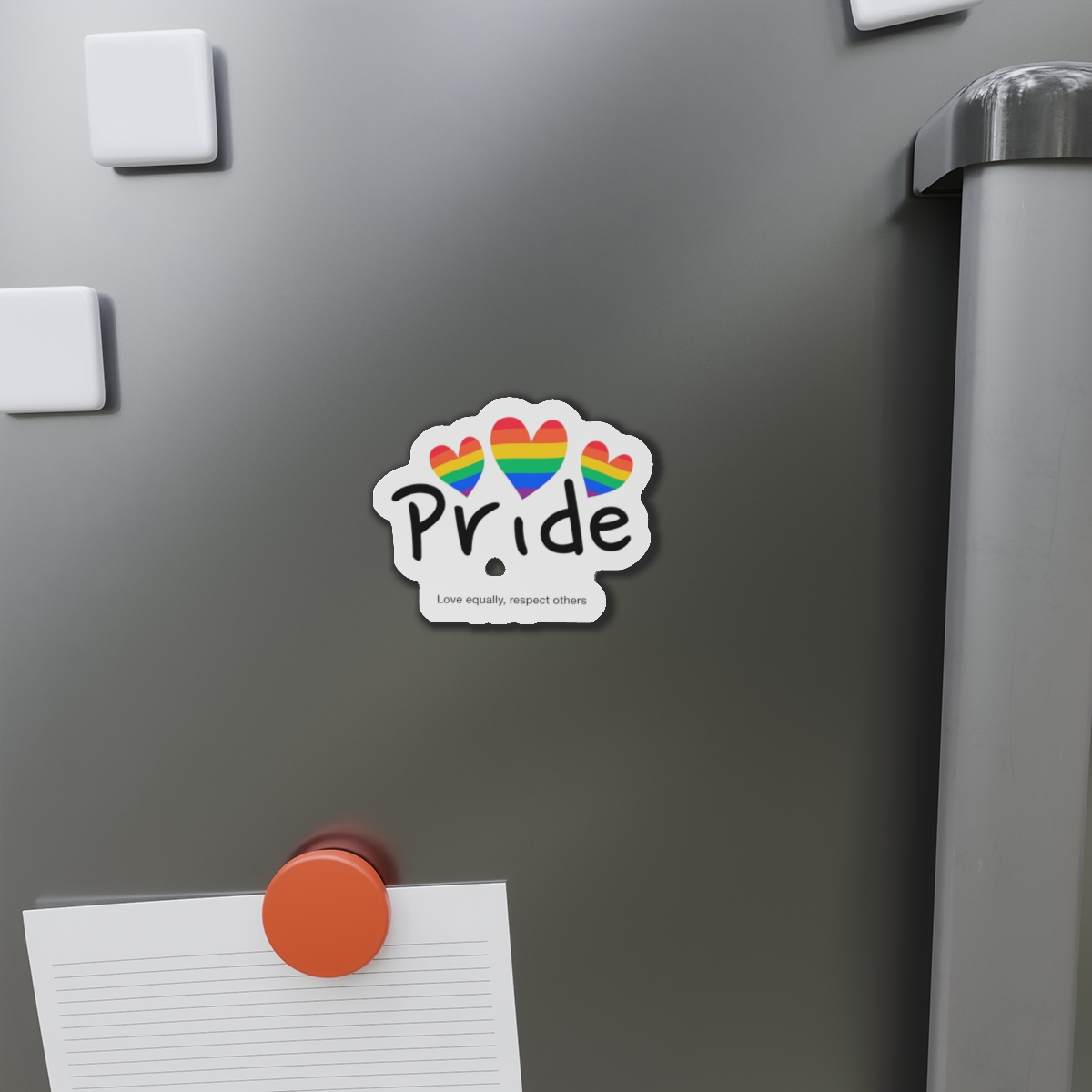 Love Letter Pride Rainbow Lettering Text Writing Pattern Freedom Love Heart Homo Colors Flag Parade(2) Die Cut Magnets - Image 8