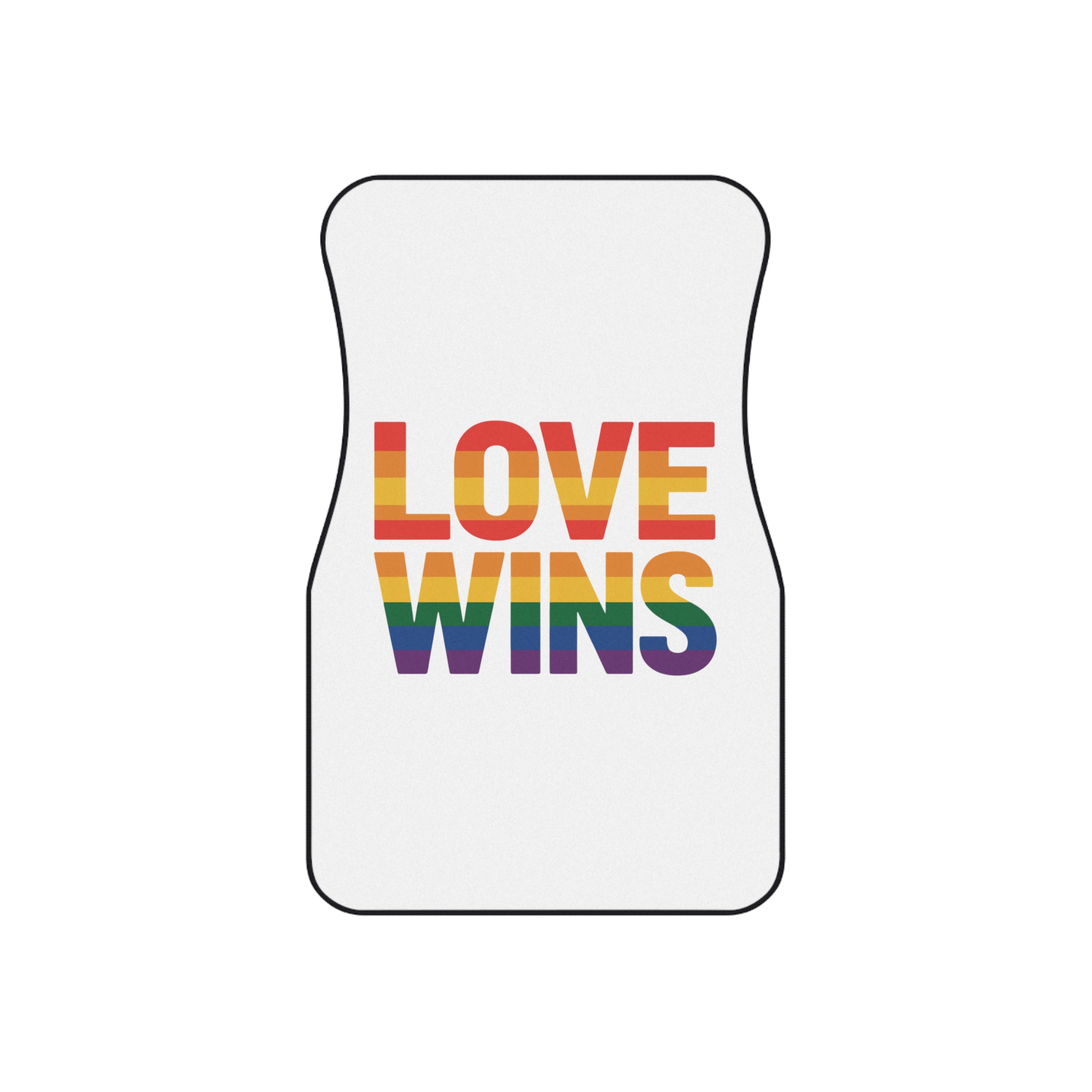 Love Wins Rainbow Pride Message (1) Car Mats Set Of 4 - Image 2
