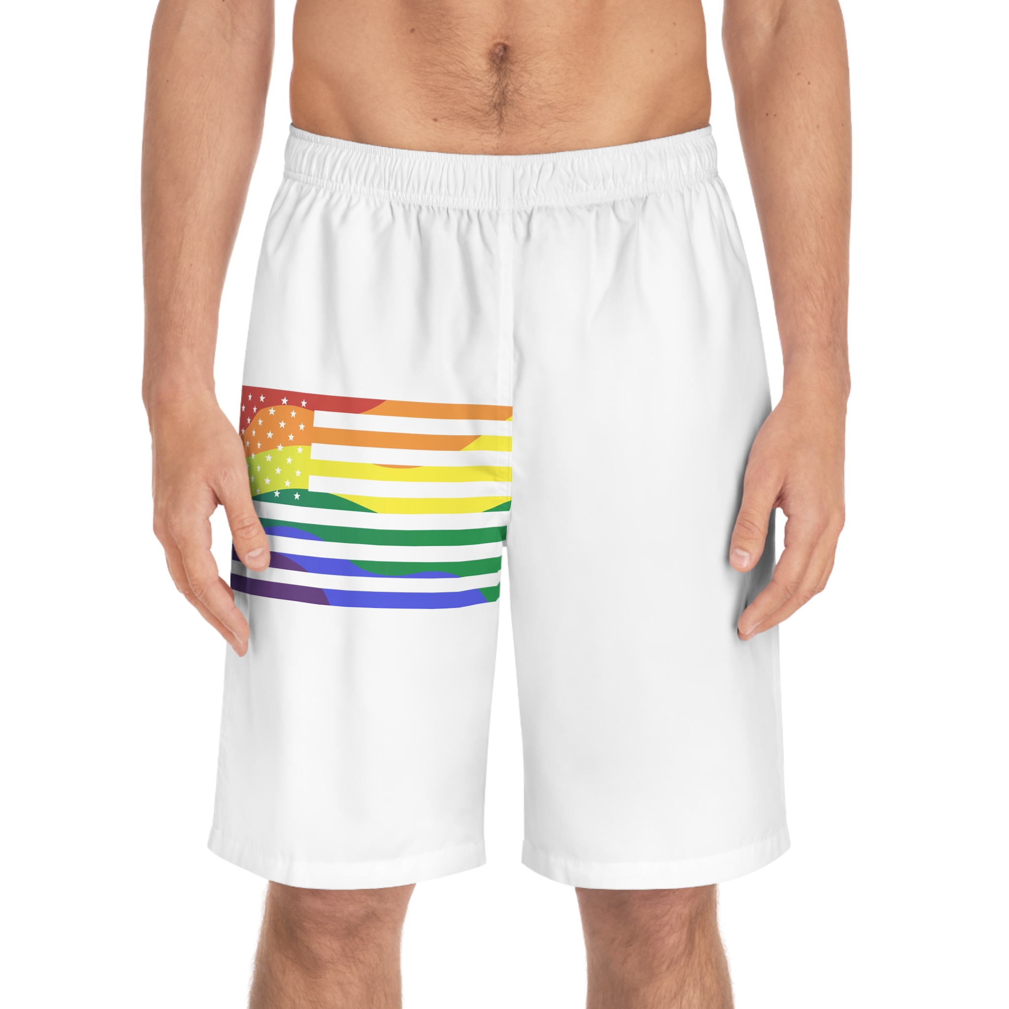 Pride Month America Concept Us Pride Month Flag Mens Board Shorts Aop - Image 3
