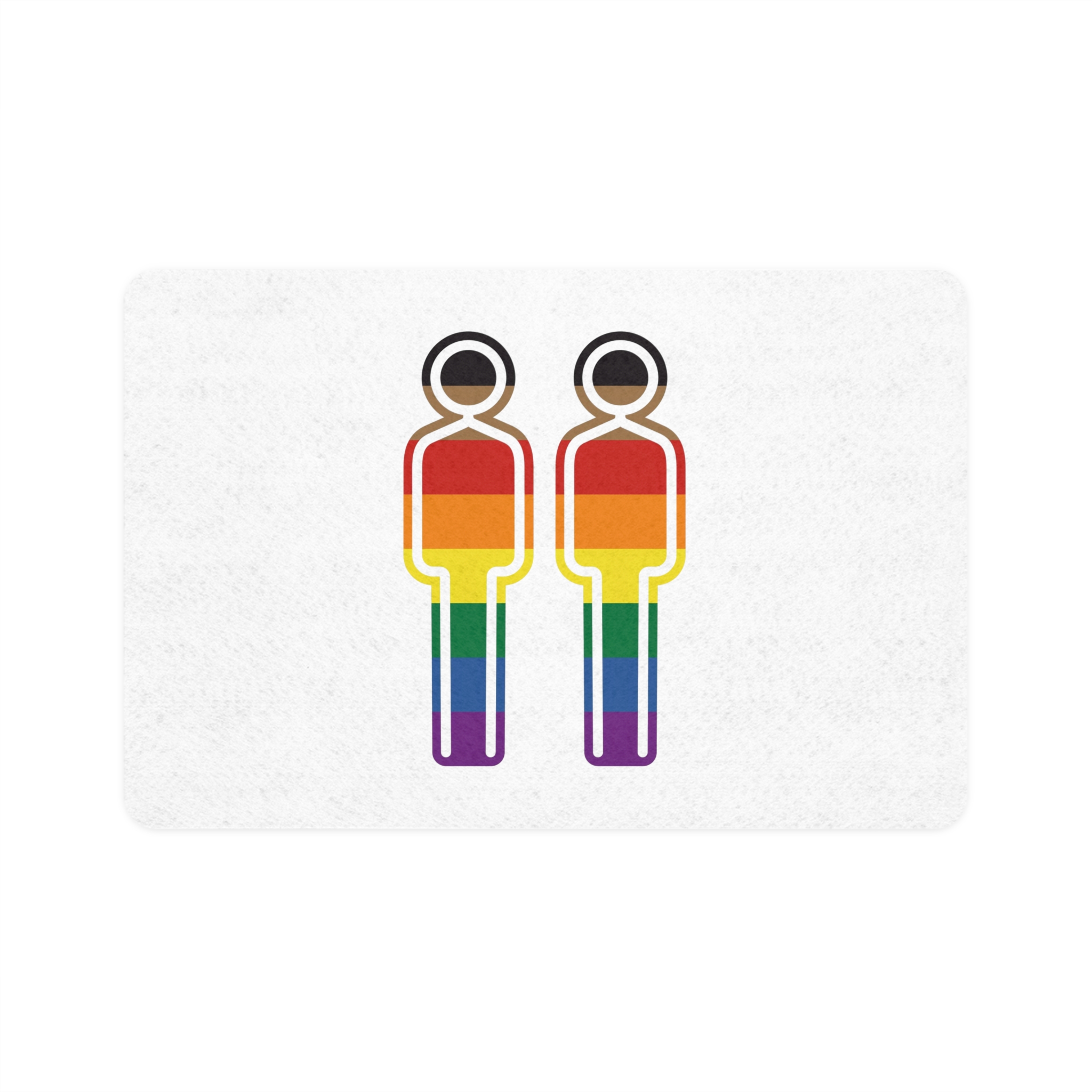 Gay Couple Pride Flag Icon Symbol Vector Illustration Pet Food Mat 12x18