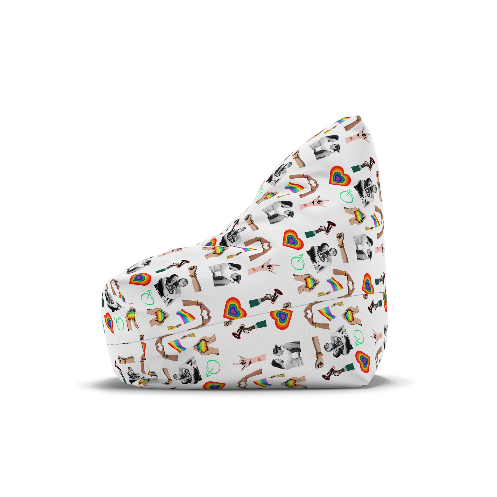 Gay Pride Sticker Rainbow Elements Set Vector Bean Bag Chair Cover - Image 4
