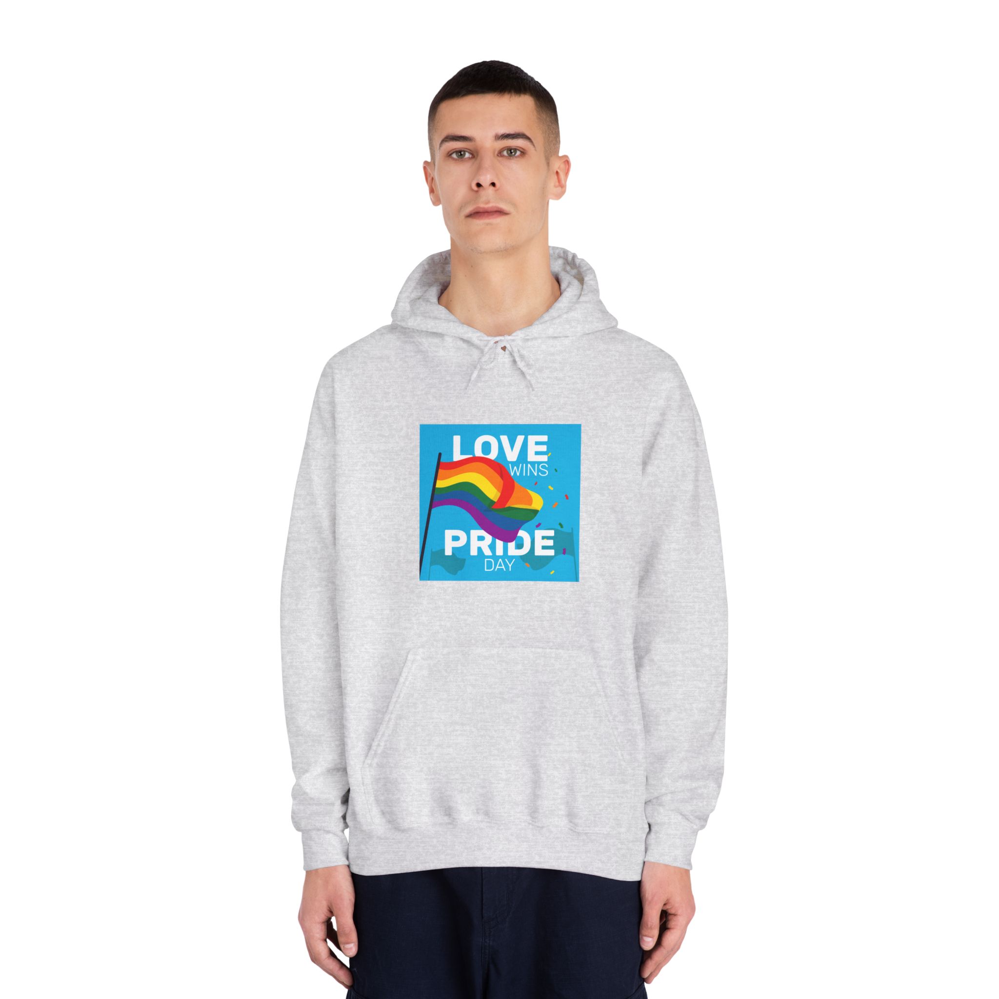 Pride Day Event With Rainbow Flag Unisex Dryblend Hooded Sweatshirt - Image 7