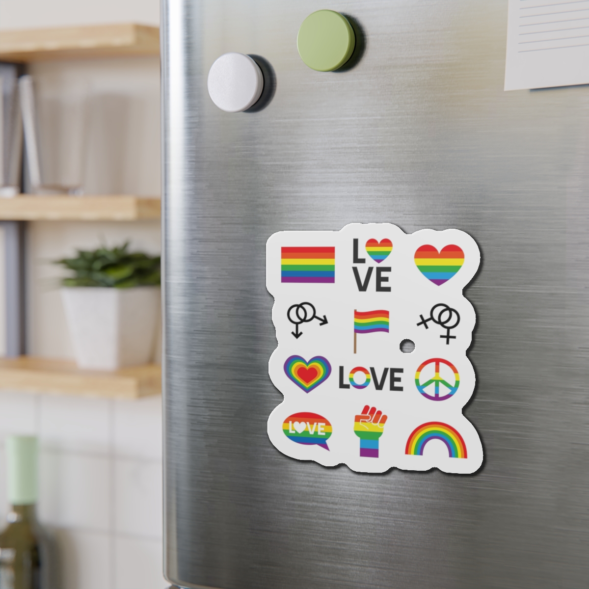 Vector Set Lgbt Homosexual Rainbow Flag Die Cut Magnets - Image 15