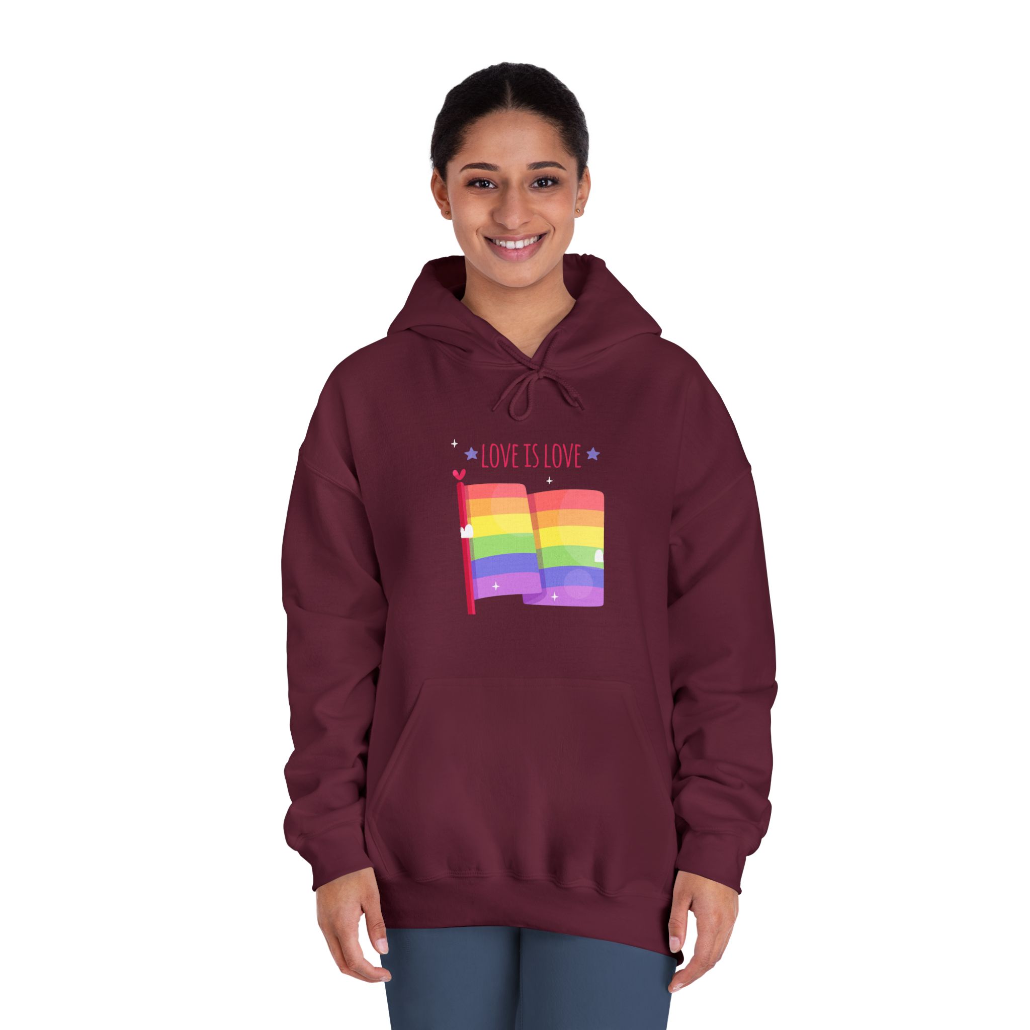 Pride Day Flag With Love Unisex Dryblend Hooded Sweatshirt - Image 20