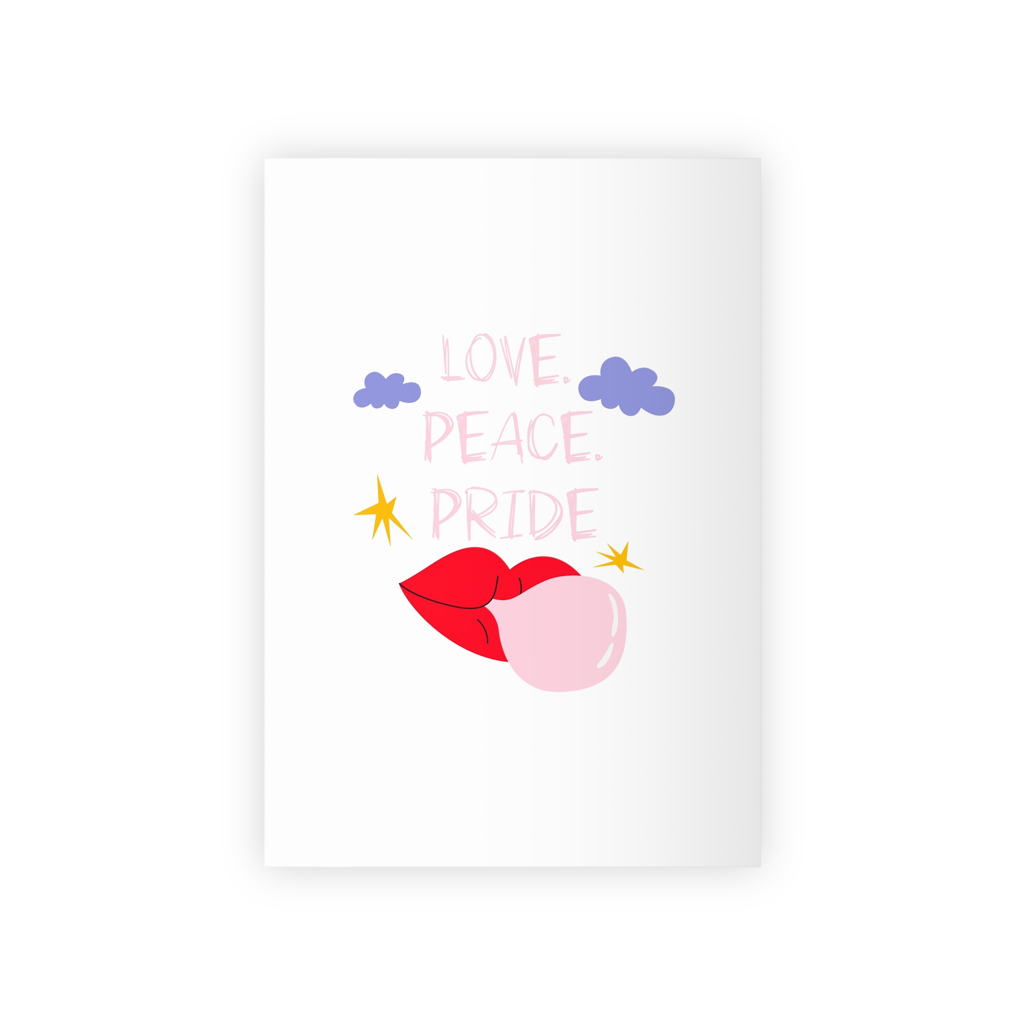 Pride Month Cartoon Funky Card Lgbt Festive Groovy Retro Poster Tolerance Freedom Gift Wrapping Paper Rolls 1pc