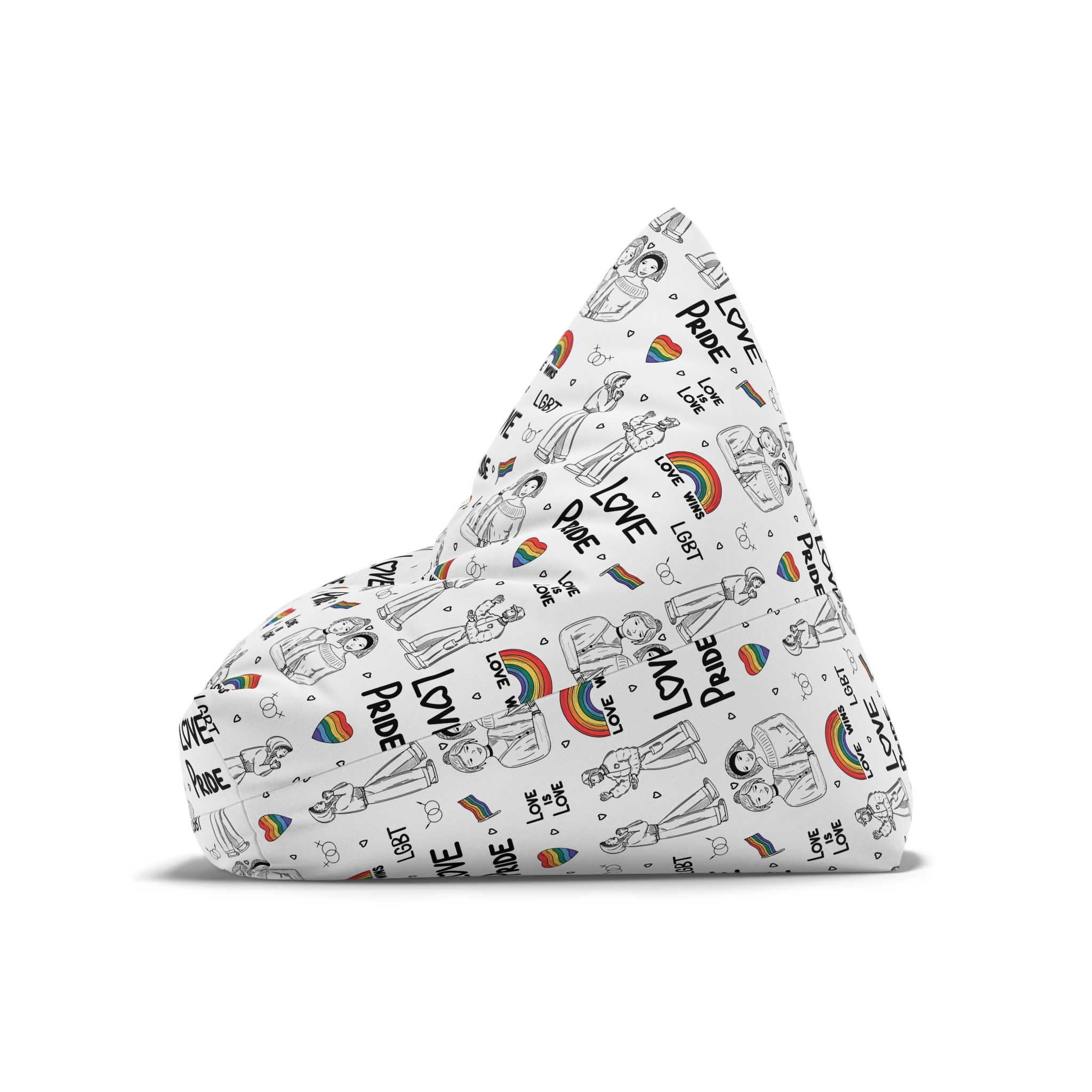 Engraving Hand Drawn Set Lgbt Elements Pride Collection Bean Bag Chair Cover - Image 8