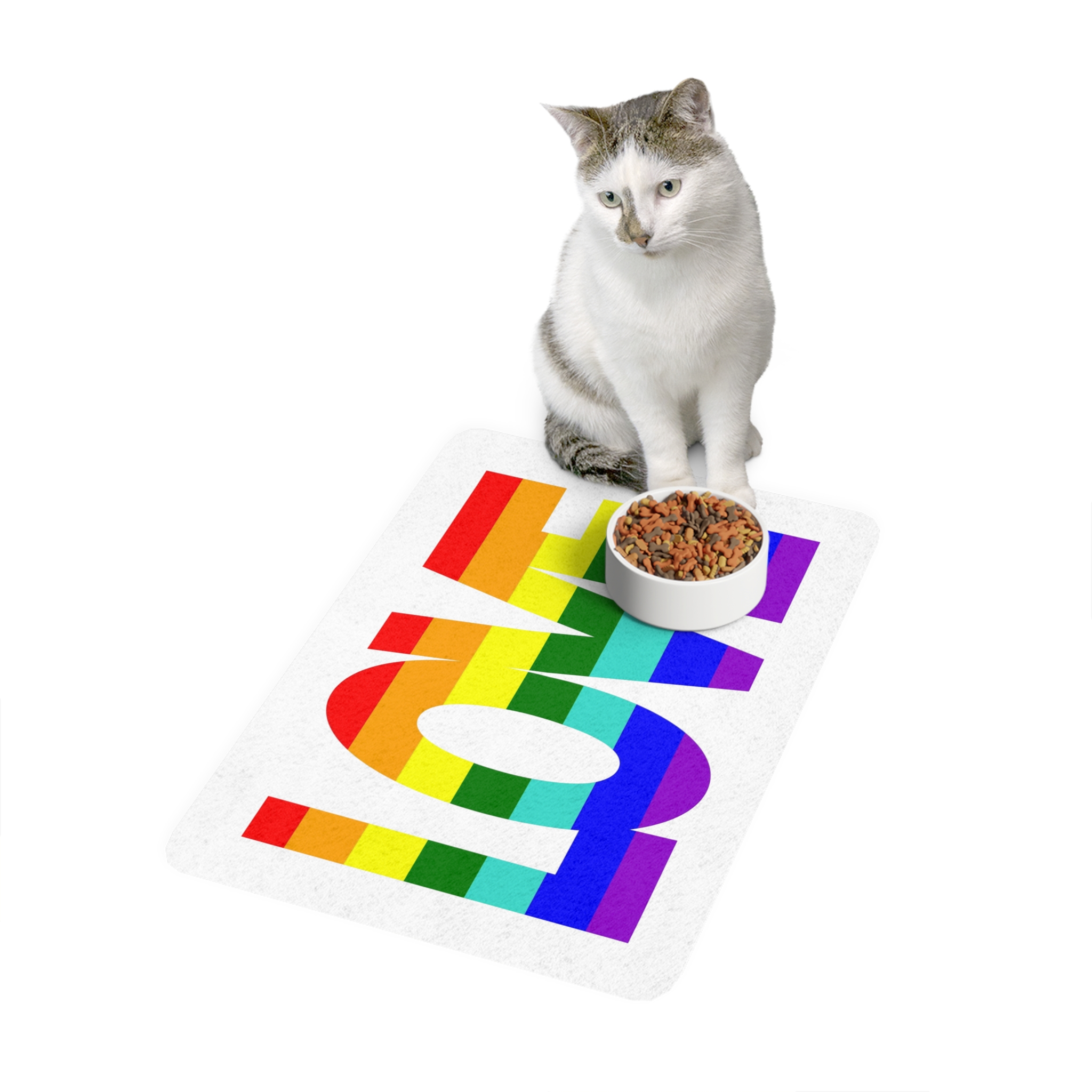 Lgbt Pride Flag Rainbow Flag Background Multicolored Peace Flag Movement Original Colors Symbol Pet Food Mat 12x18 - Image 3