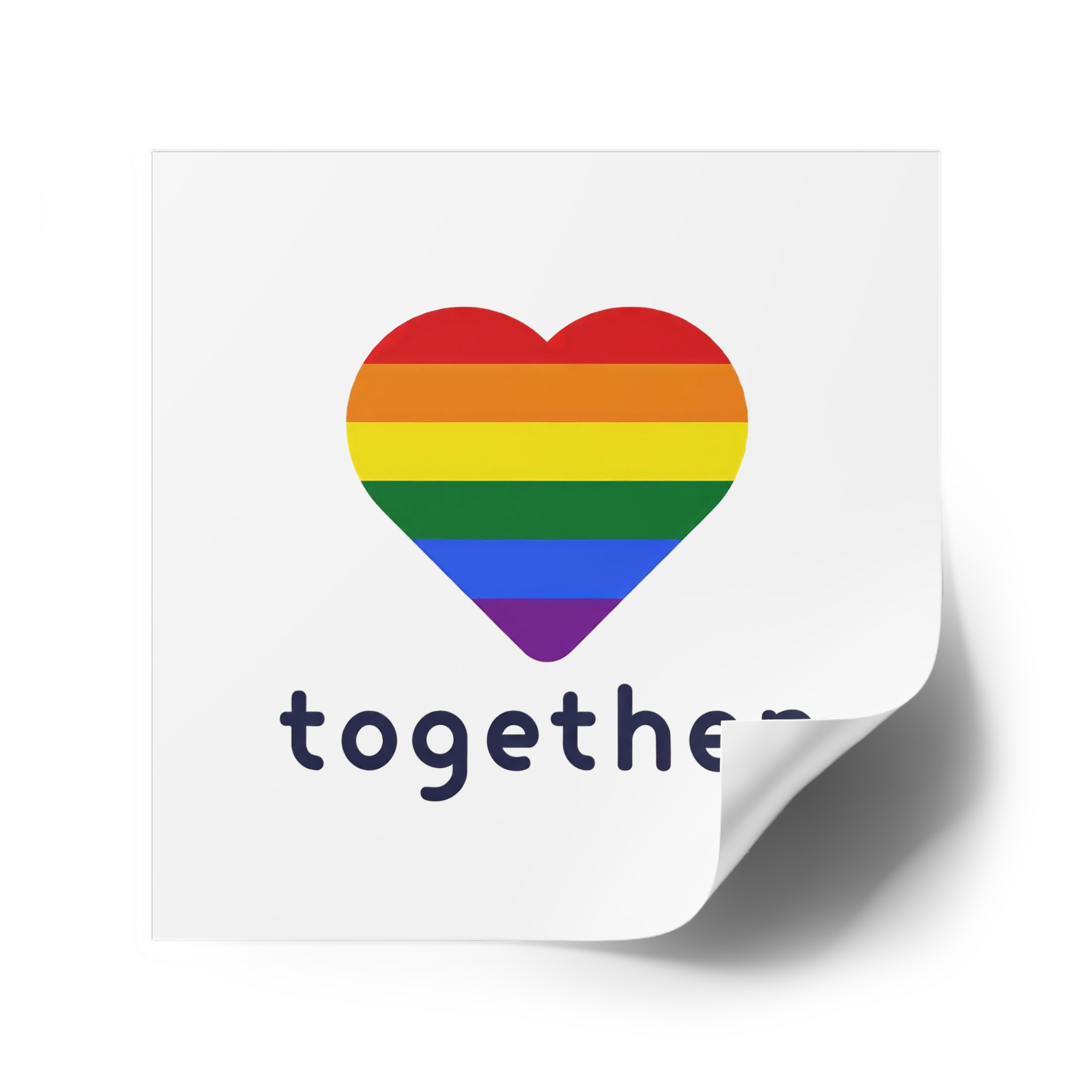Lgbt Flag With Textlgbt Flag With Text Laminate Stickers Square - Image 34