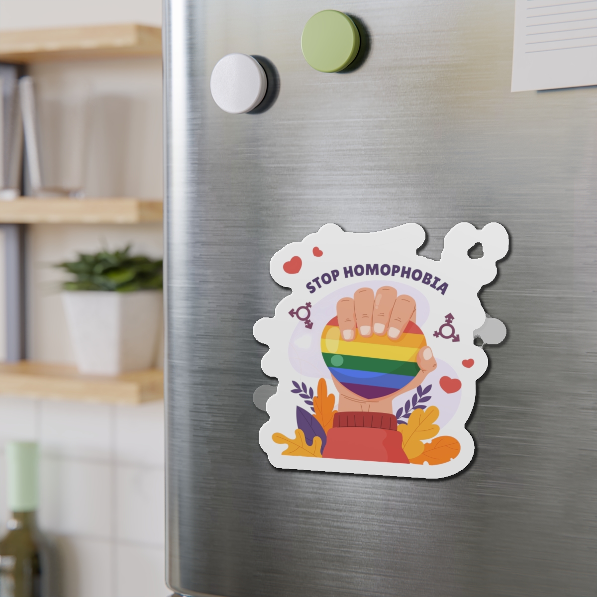 Hand Drawn Stop Homophobia Concept Illustrated Die Cut Magnets - Image 12
