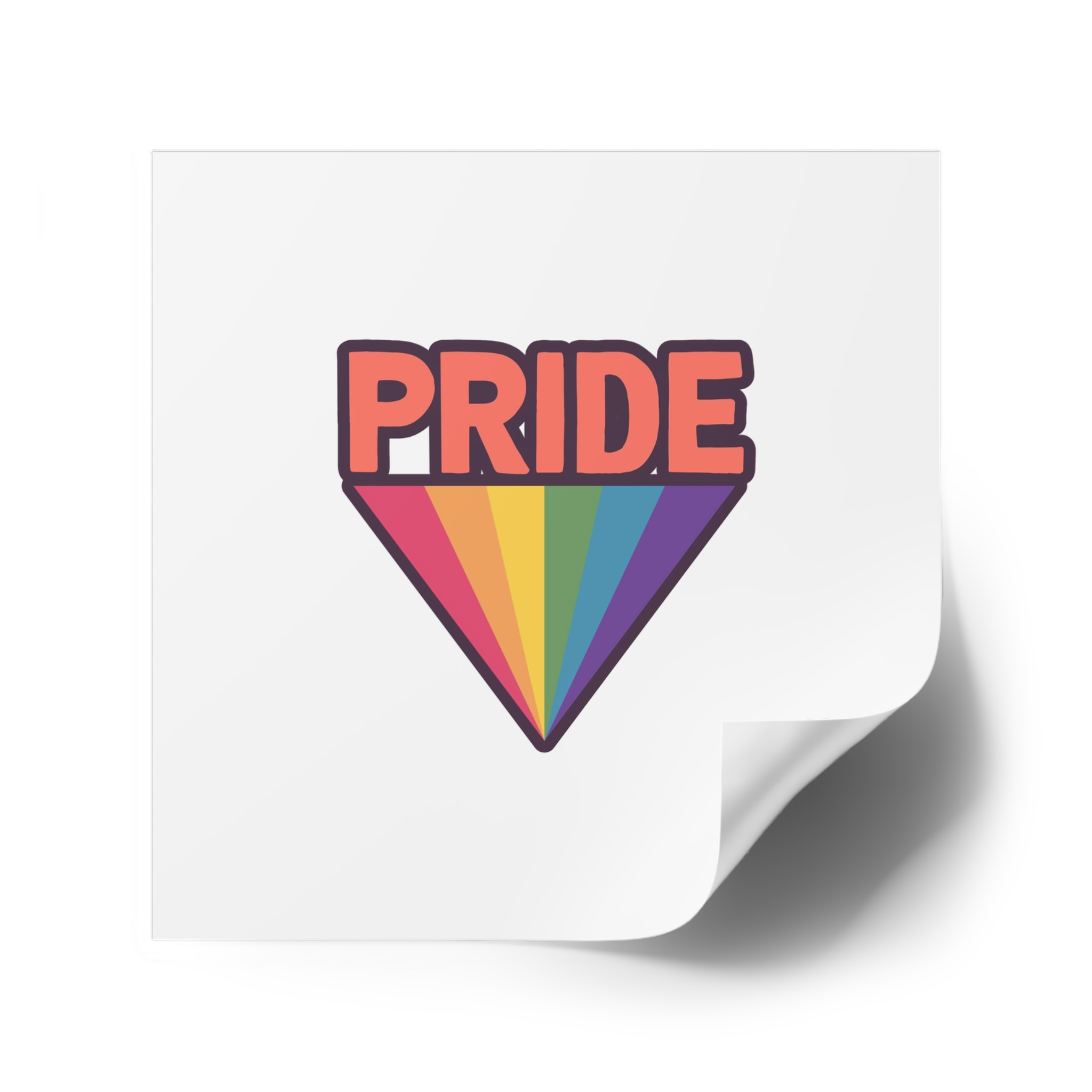 Pride Text With Rainbow Flag Badge Lgbt Symbol Gay Lesbian Bisexual Trans Queer Love Symbol Laminate Stickers Square - Image 34