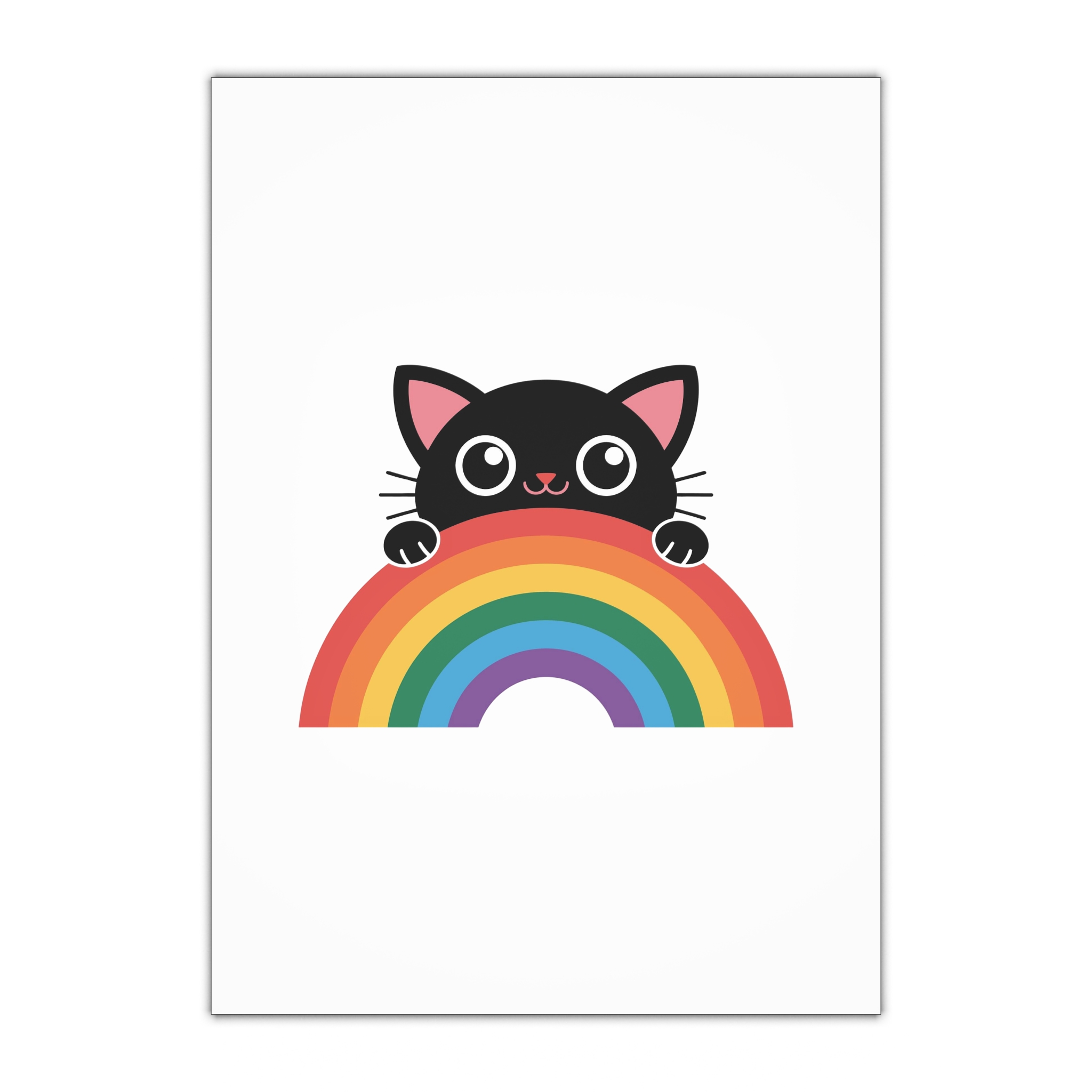 Black Cat With Rainbow Icon Pride Pet Design Vector Illustration Gift Wrapping Paper Sheets 1pc