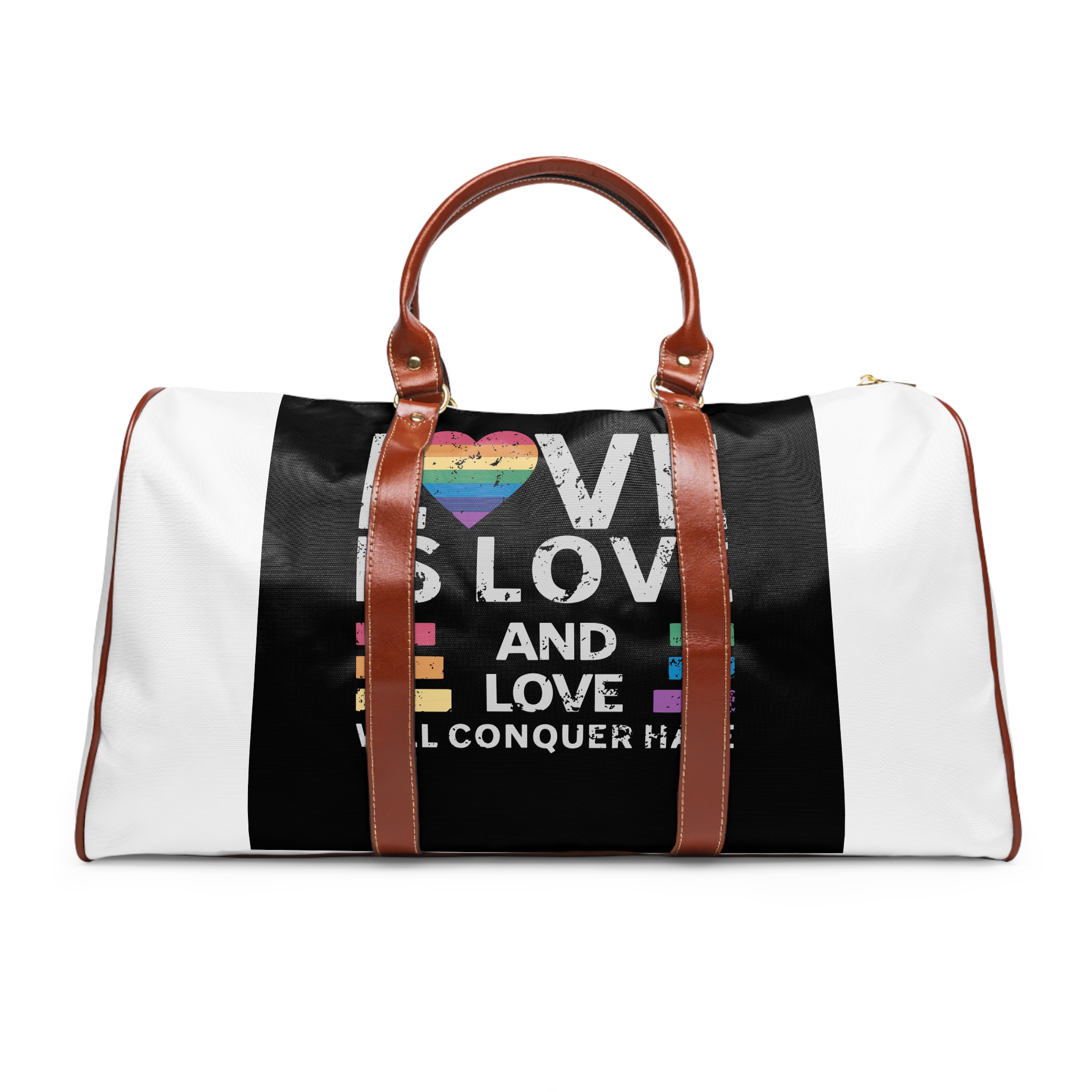 Love Is Love and Love Will Conquer Hate Waterproof Travel Bag