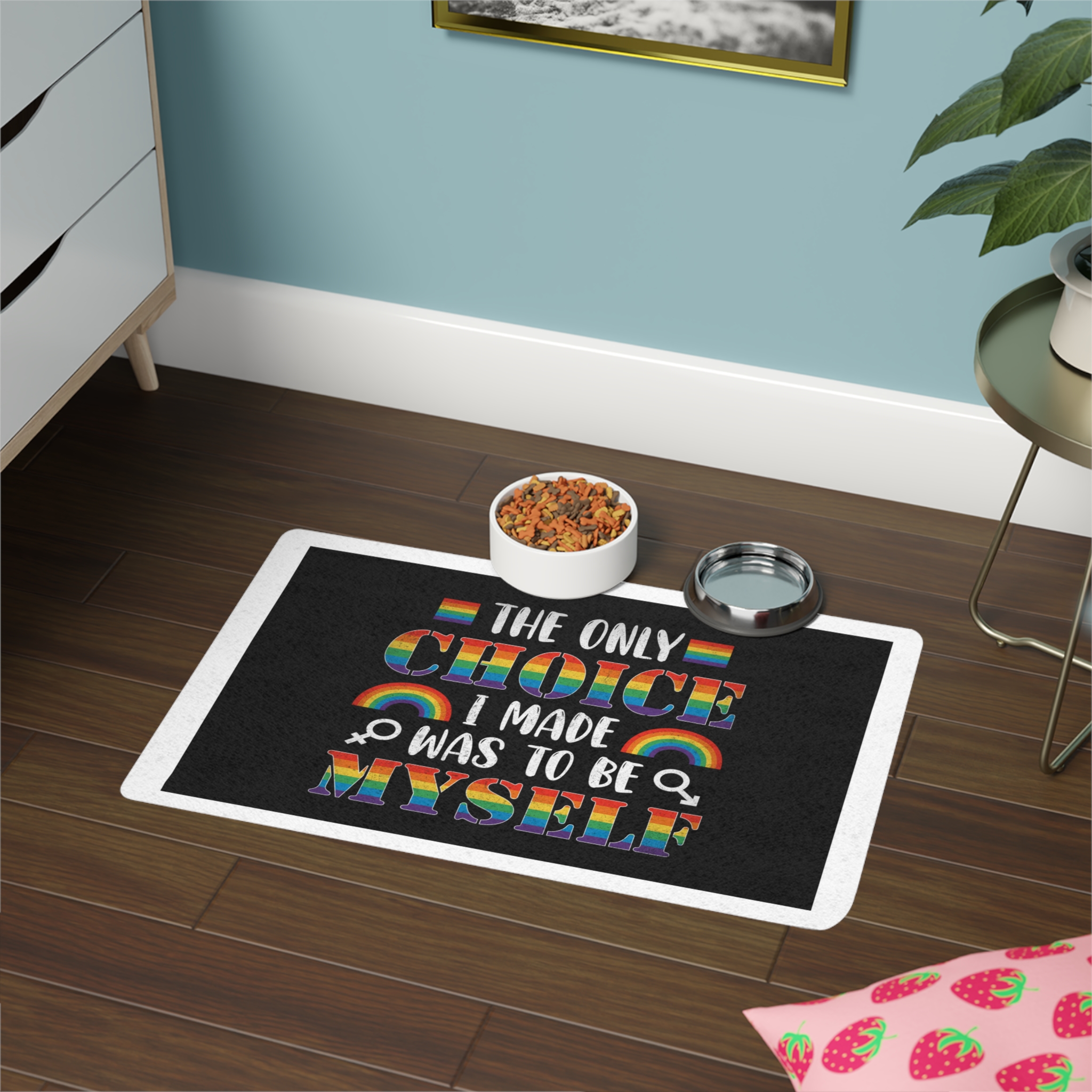 Pride Gay Rainbow Typography Vector Premium T Shirt(1) Pet Food Mat 12x18 - Image 4