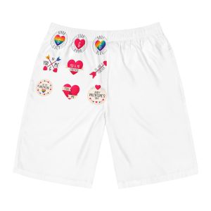 Lgbt Valentine S Day Label Collection Mens Board Shorts Aop