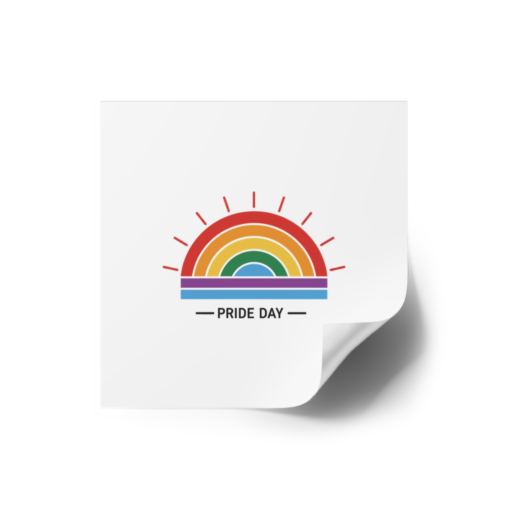 Pride Day Rainbow Flag Icon Vector Illustration Celebrating Lgbtq Community Diversity With Colorful Stripes Radiant Design Laminate Stickers Square - Image 10
