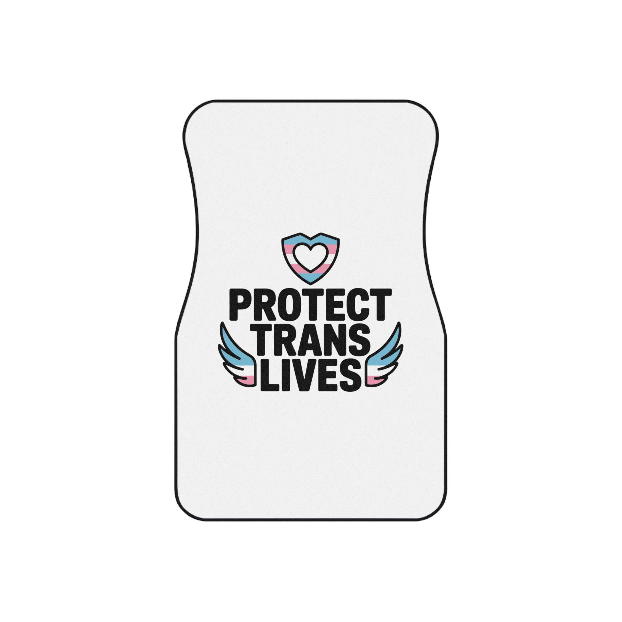 Protect Trans Lives T Shirt Design Isolated White Background Car Mats Set Of 4 - Image 2